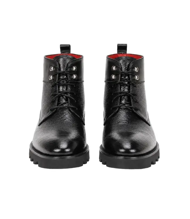 Giovanni Giovanni - Textured Leather Lace-Up Boots