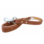 Angel Pet Supplies Angel: Brown Dallas Leather Padded Handle Leash 2’ x3/4”