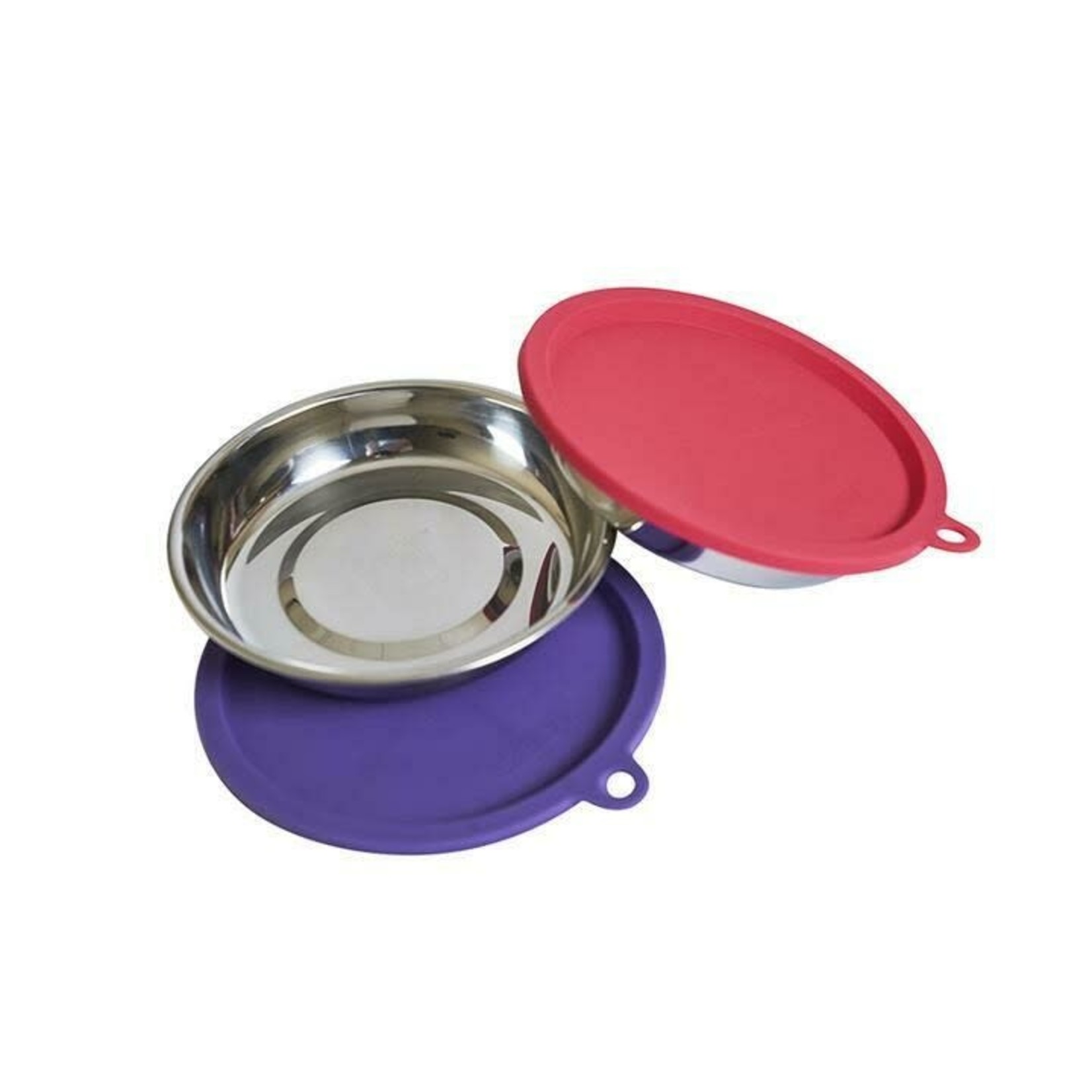 Messy Cats Messy Cats: Stainless Saucers with Silicone Lids: 4pc Set