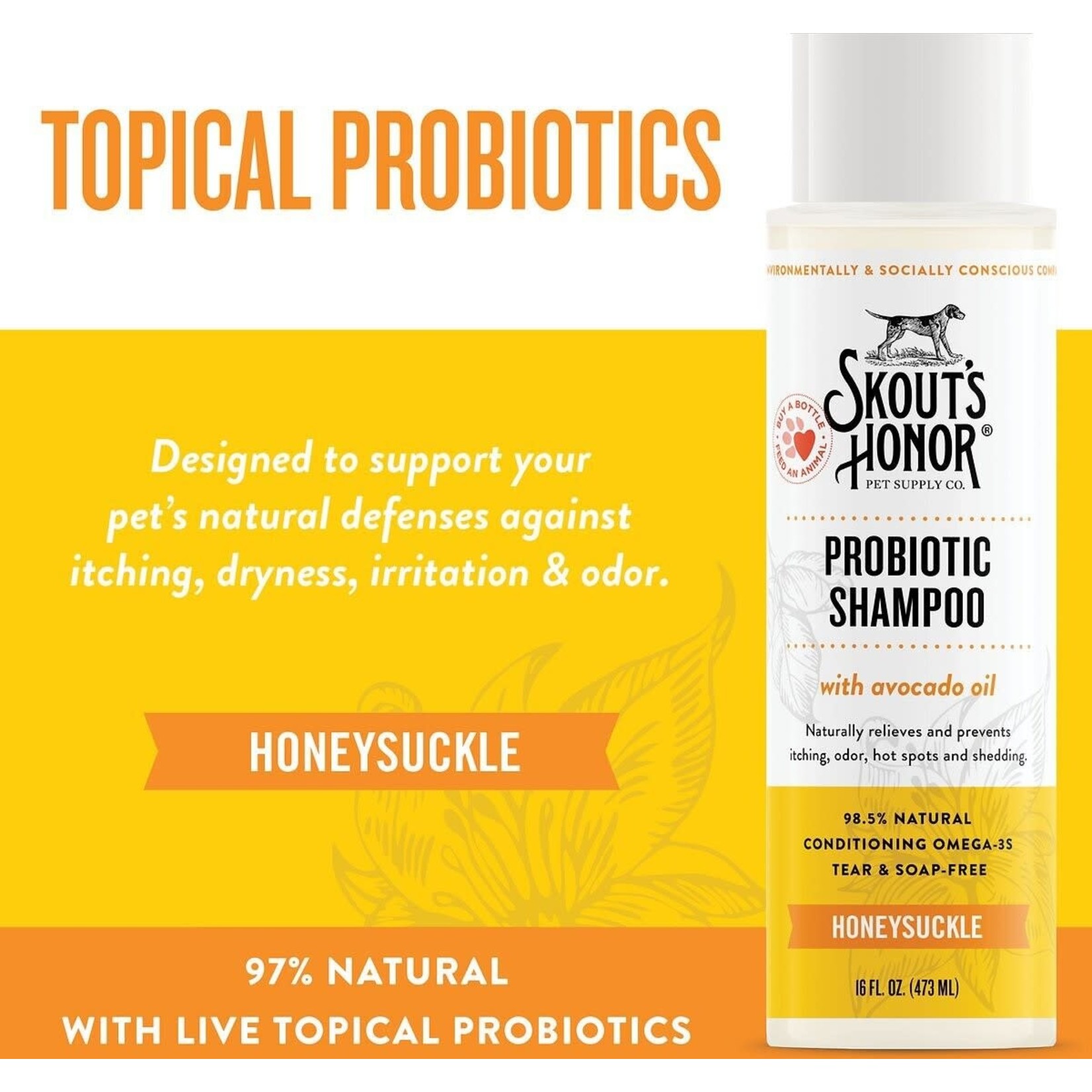 Skout's Honor Skout’s Honor: Probiotic Shampoo + Conditioner: Honeysuckle 16oz