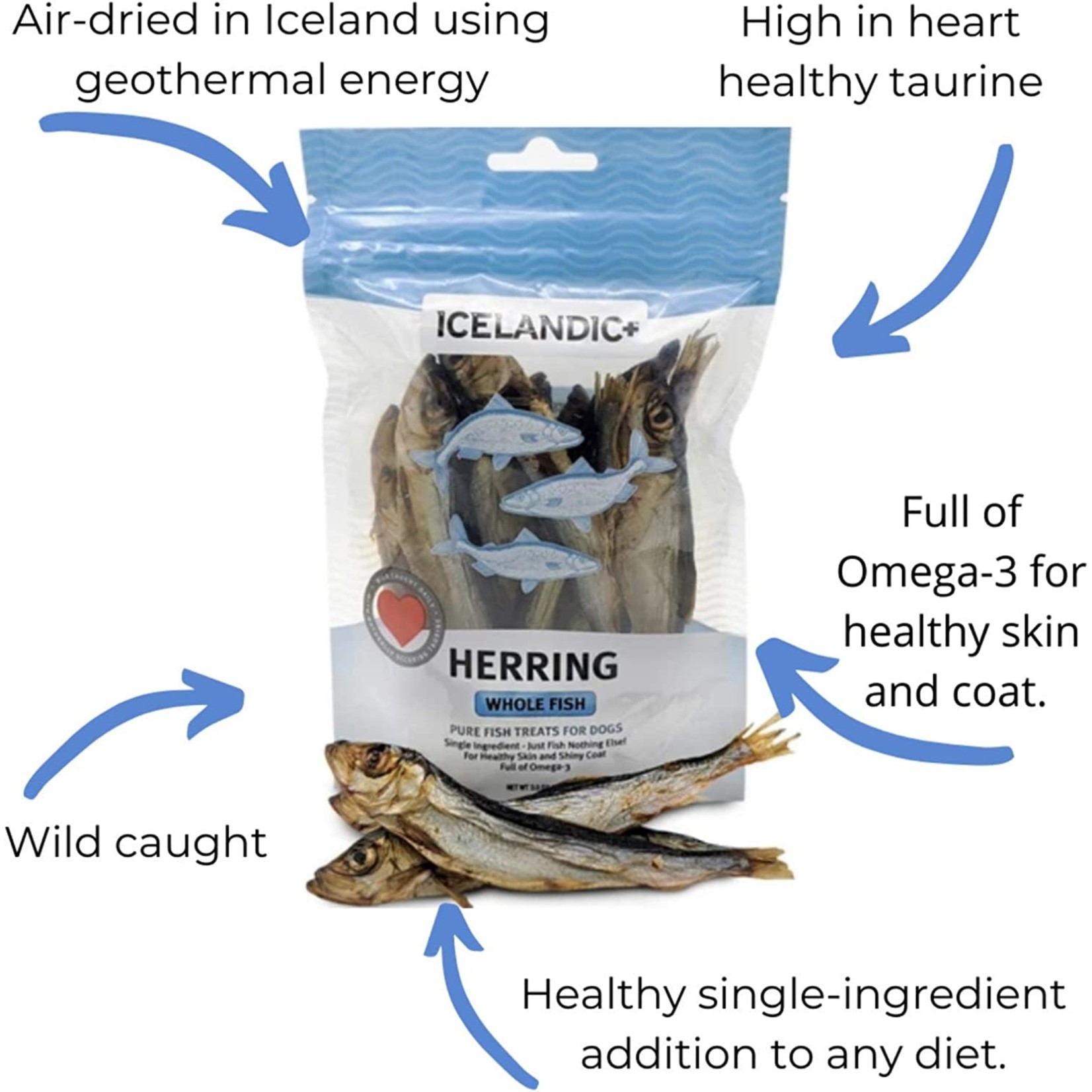 Icelandic+ Icelandic+ Herring Whole Fish Dog Treats 85g