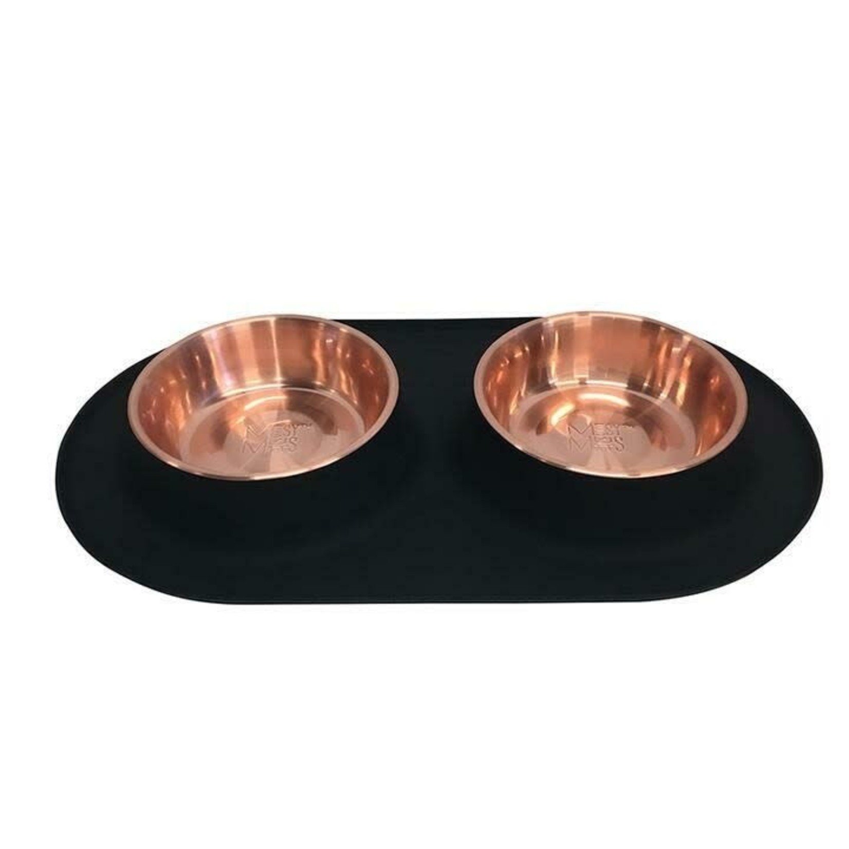 Messy Mutts Messy Mutts: Double Silicone Feeder: Stainless Copper Saucers