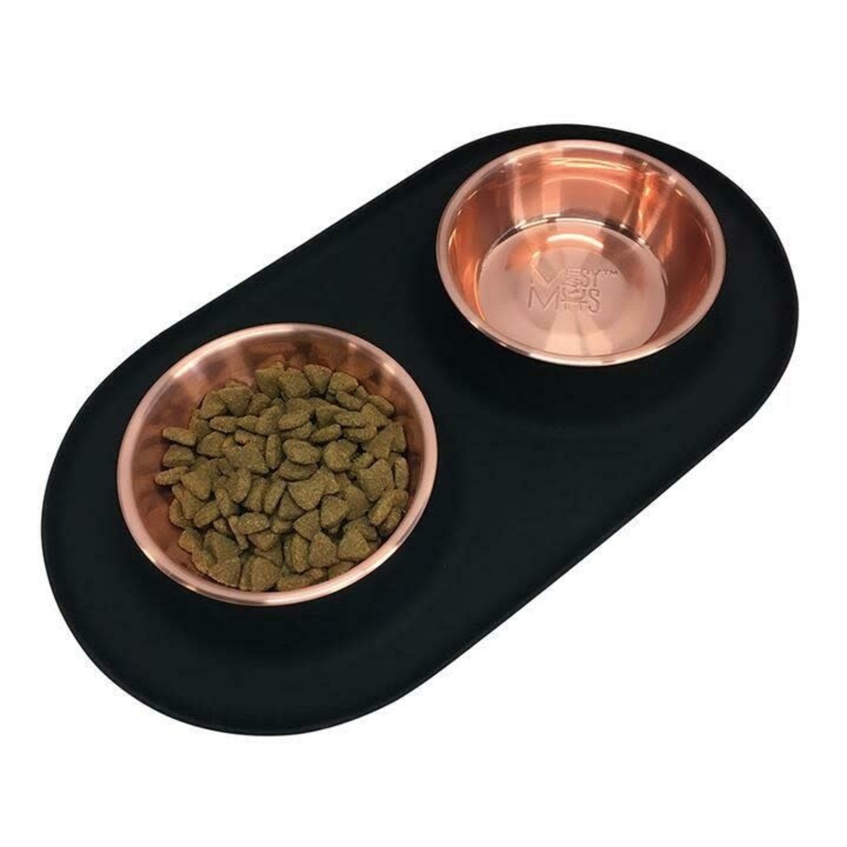 Messy Mutts Messy Mutts: Double Silicone Feeder: Stainless Copper Saucers