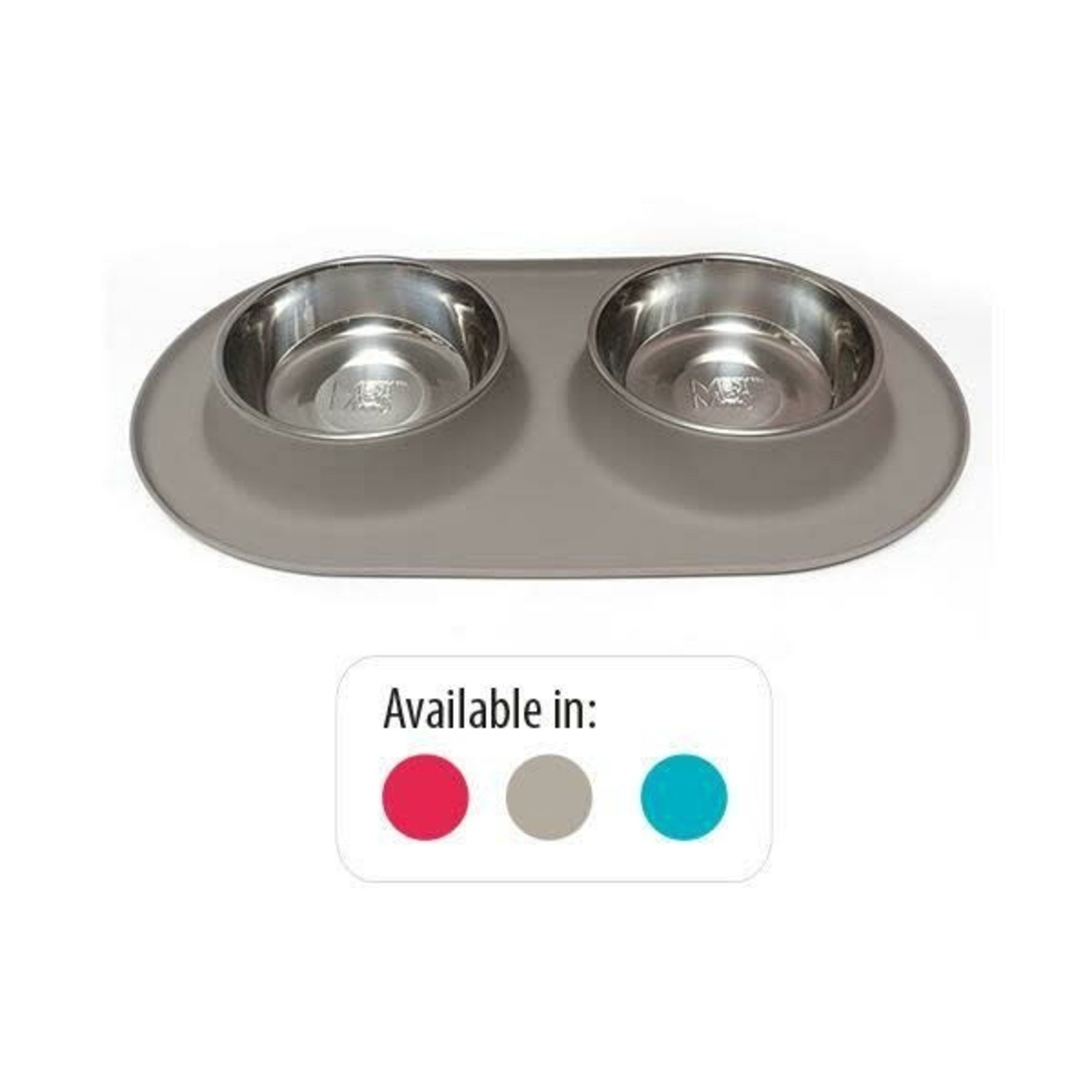 Messy Mutts Messy Mutts: Double Silicone Feeder: Stainless Saucer M