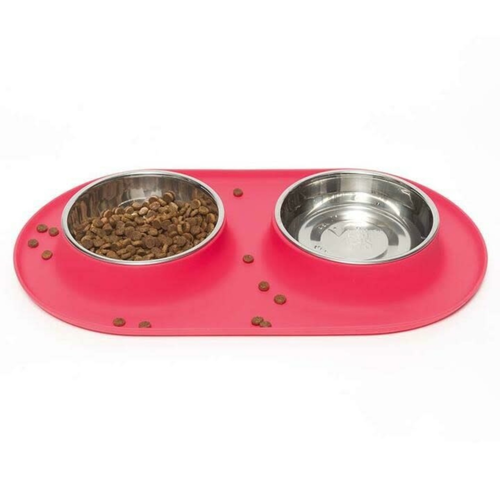 Messy Mutts Messy Mutts: Double Silicone Feeder: Stainless Saucer M