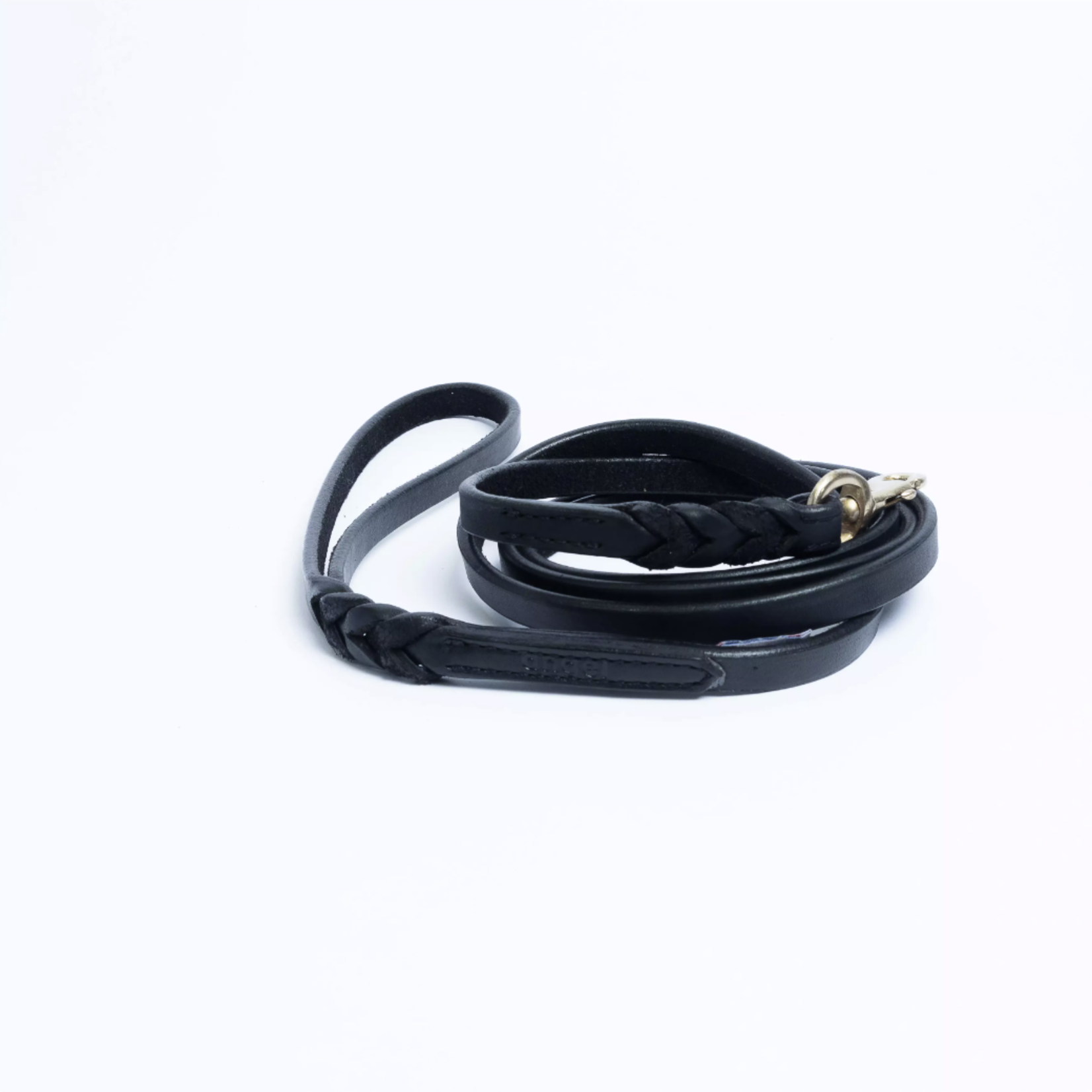 Angel Pet Supplies Angel: Black Braided Leather Leash 6’ x 3/4”