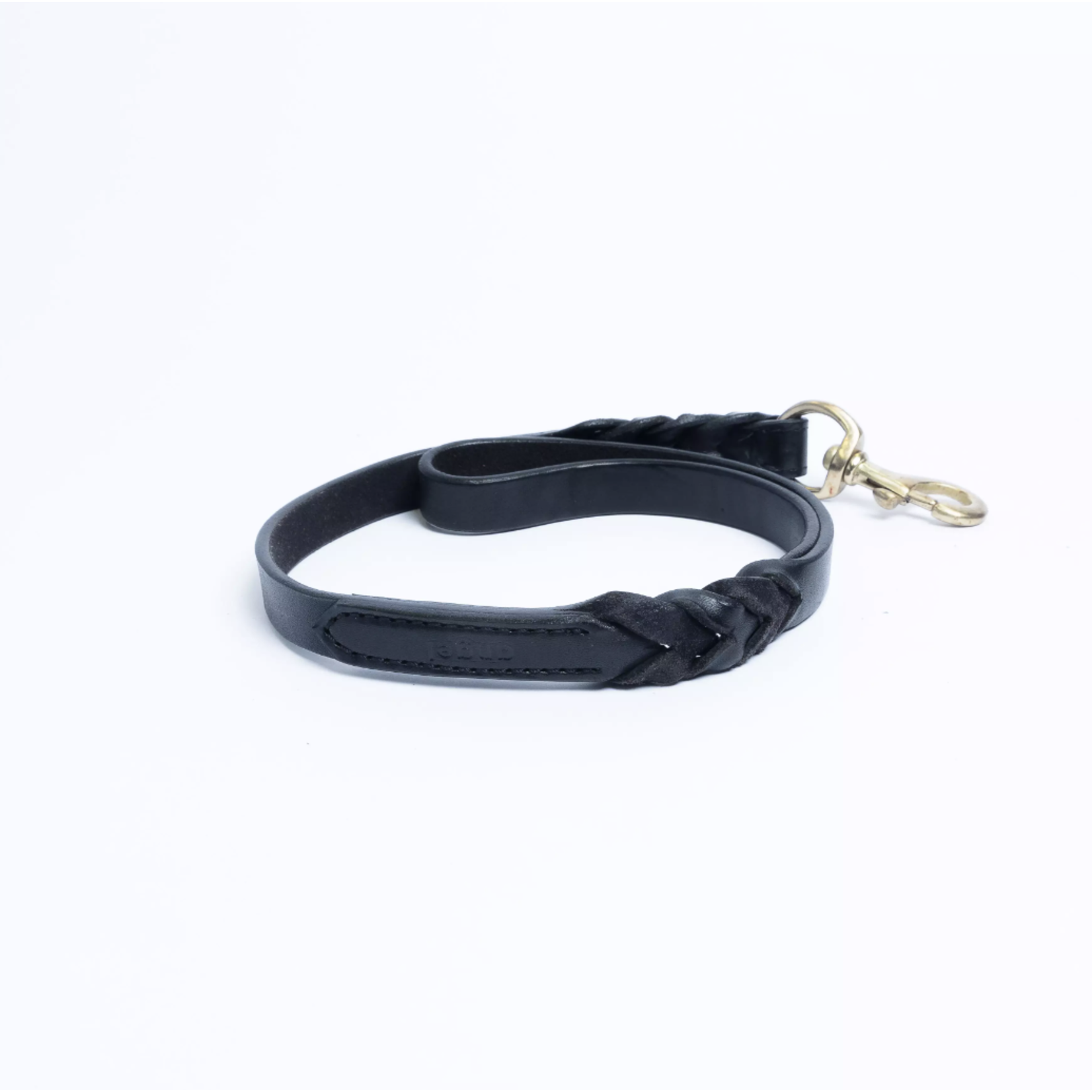 Angel Pet Supplies Angel: Black Braided Leather Leash 2' x 3/4"