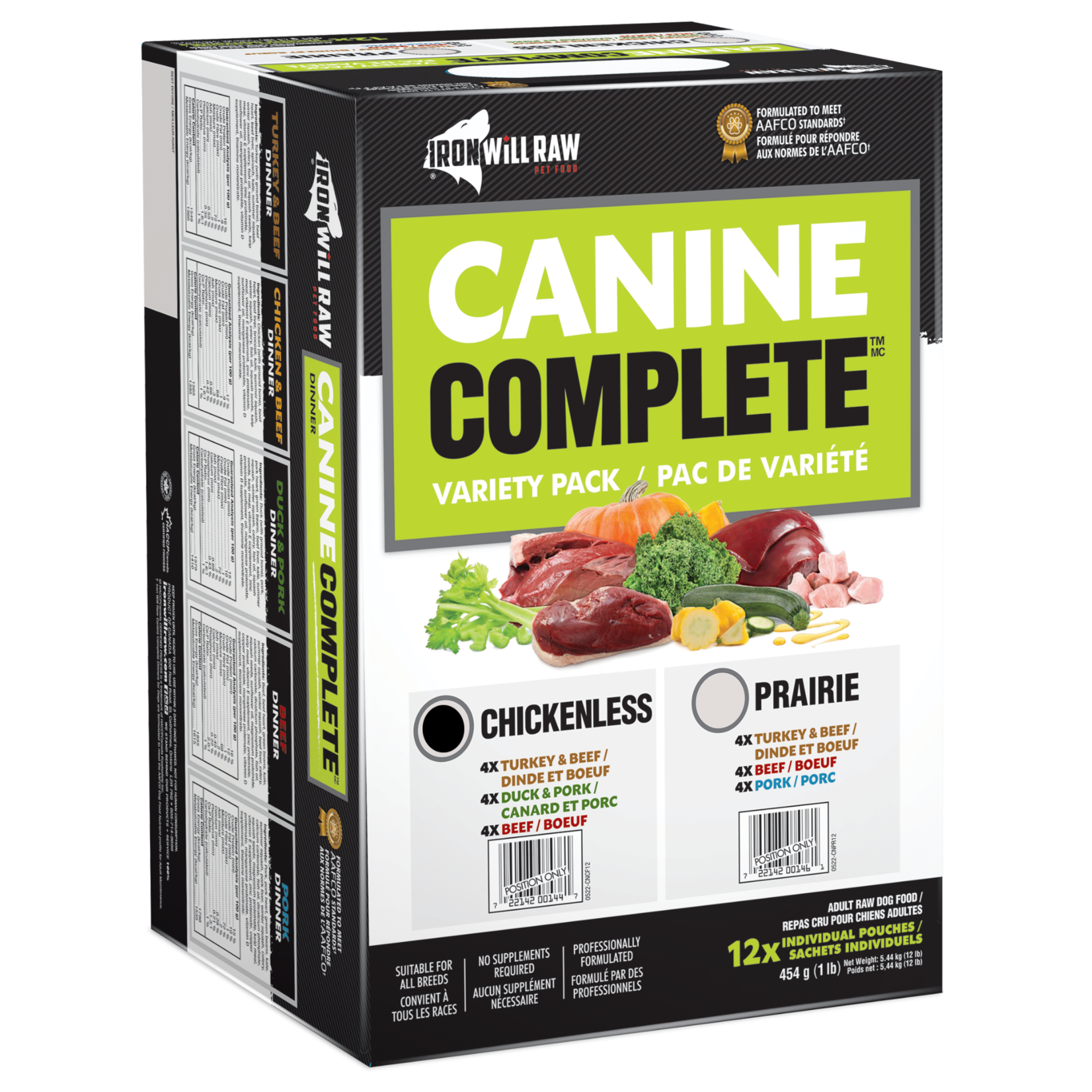 Iron Will Raw Iron Will Raw: Canine Complete: Chickenless Variety 12lb