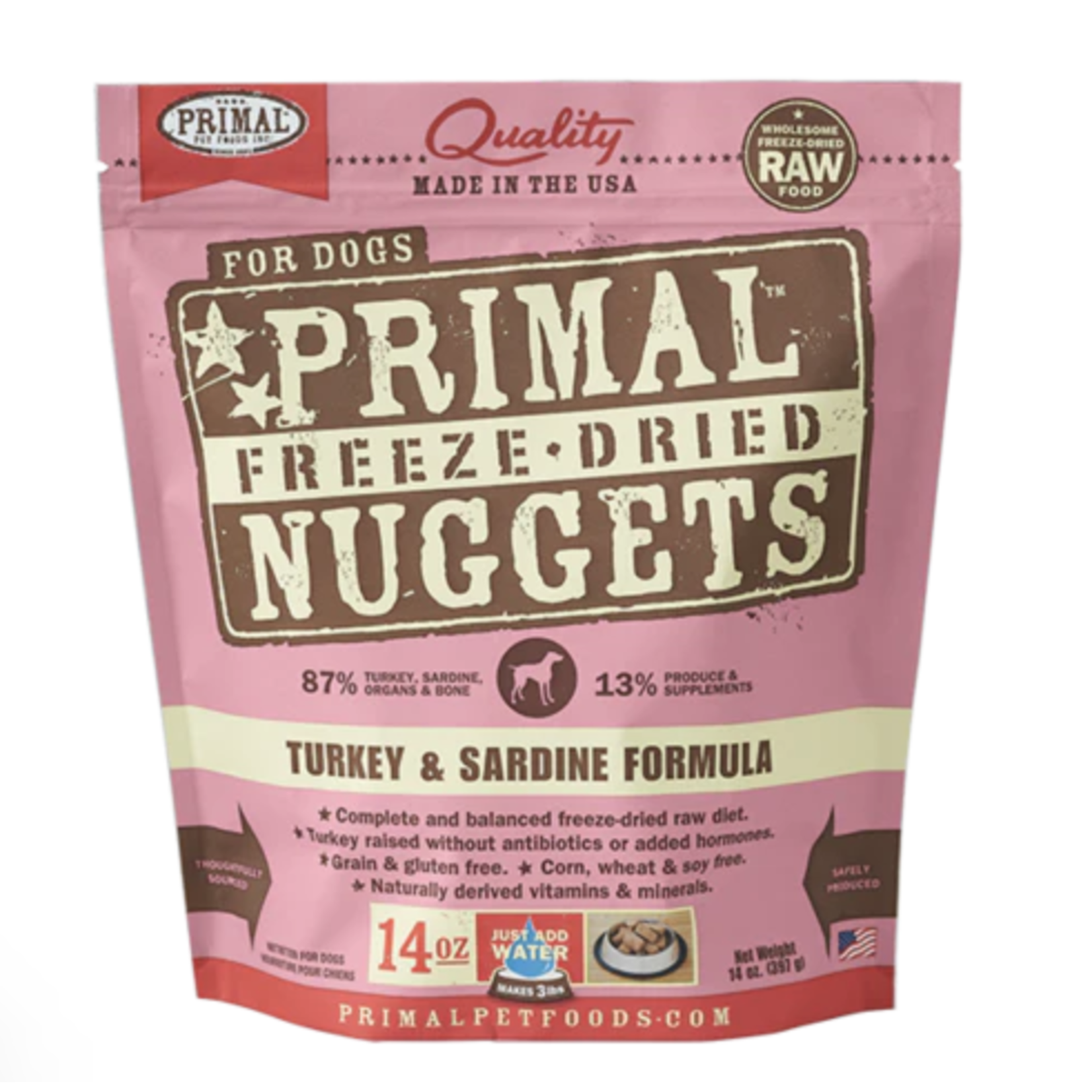 Primal Primal: Freeze-Dried Nuggets: Turkey & Sardine Recipe