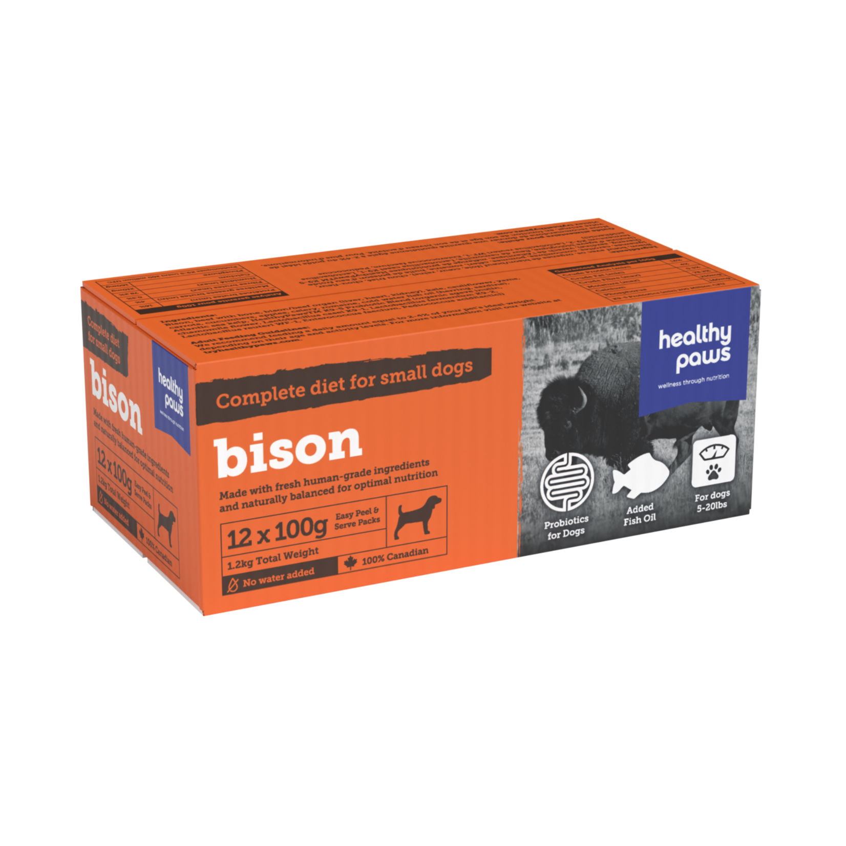 Healthy Paws Healthy Paws: Small Dog Dinner: Bison 2.6lb