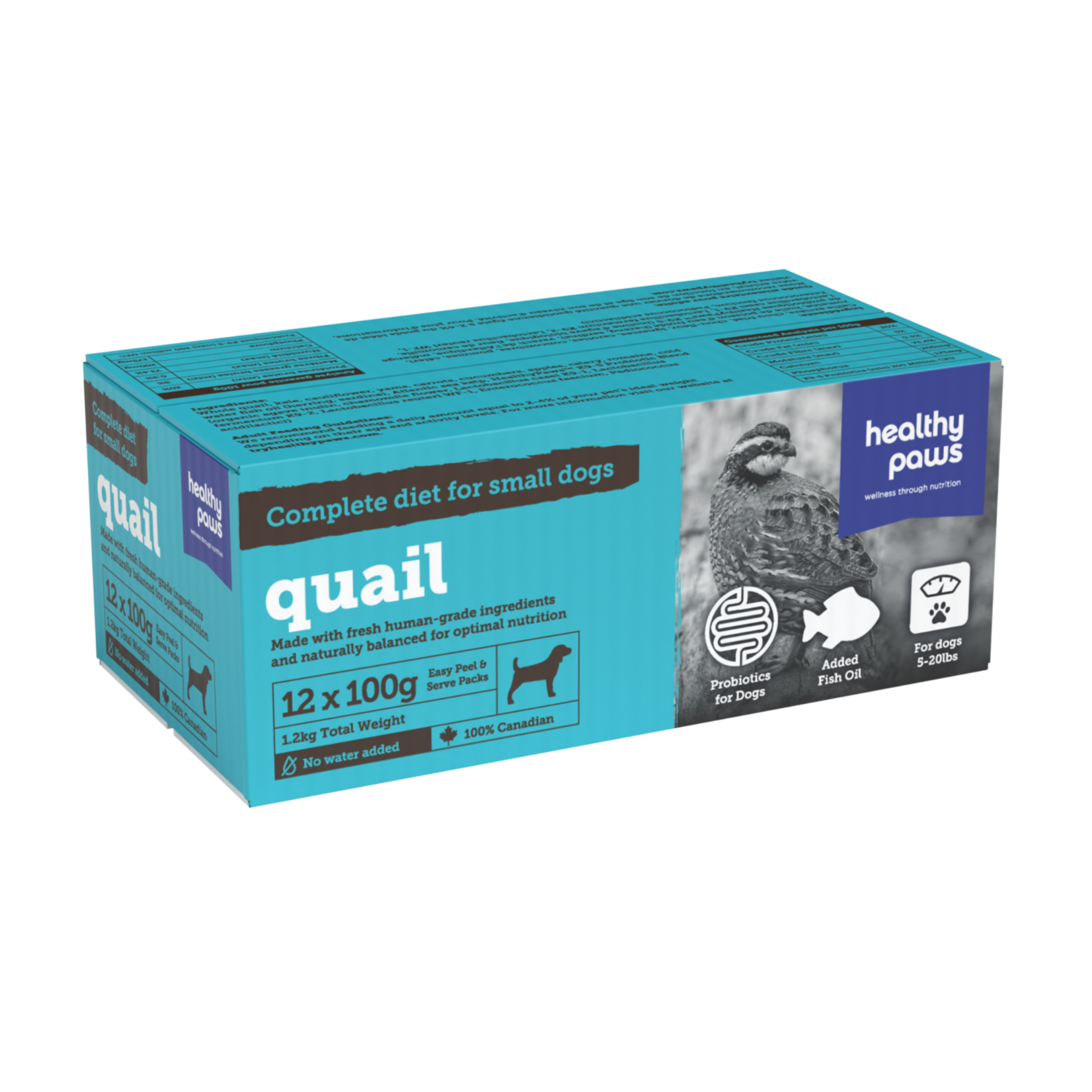 Healthy Paws Healthy Paws: Small Dog Dinner: Quail 2.6lb