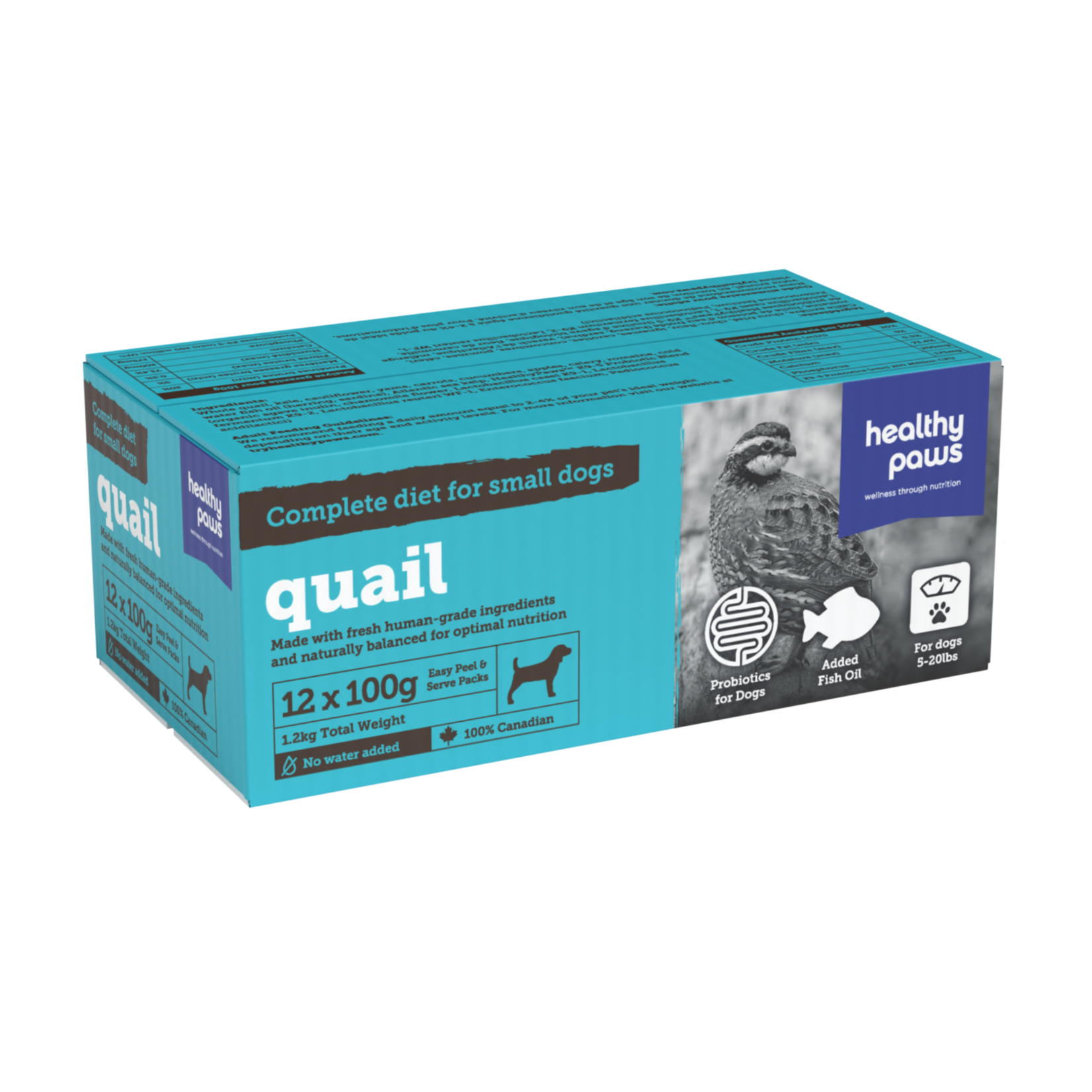 HealthyPaws Healthy Paws: Small Dog Dinner: Quail 2.6lb
