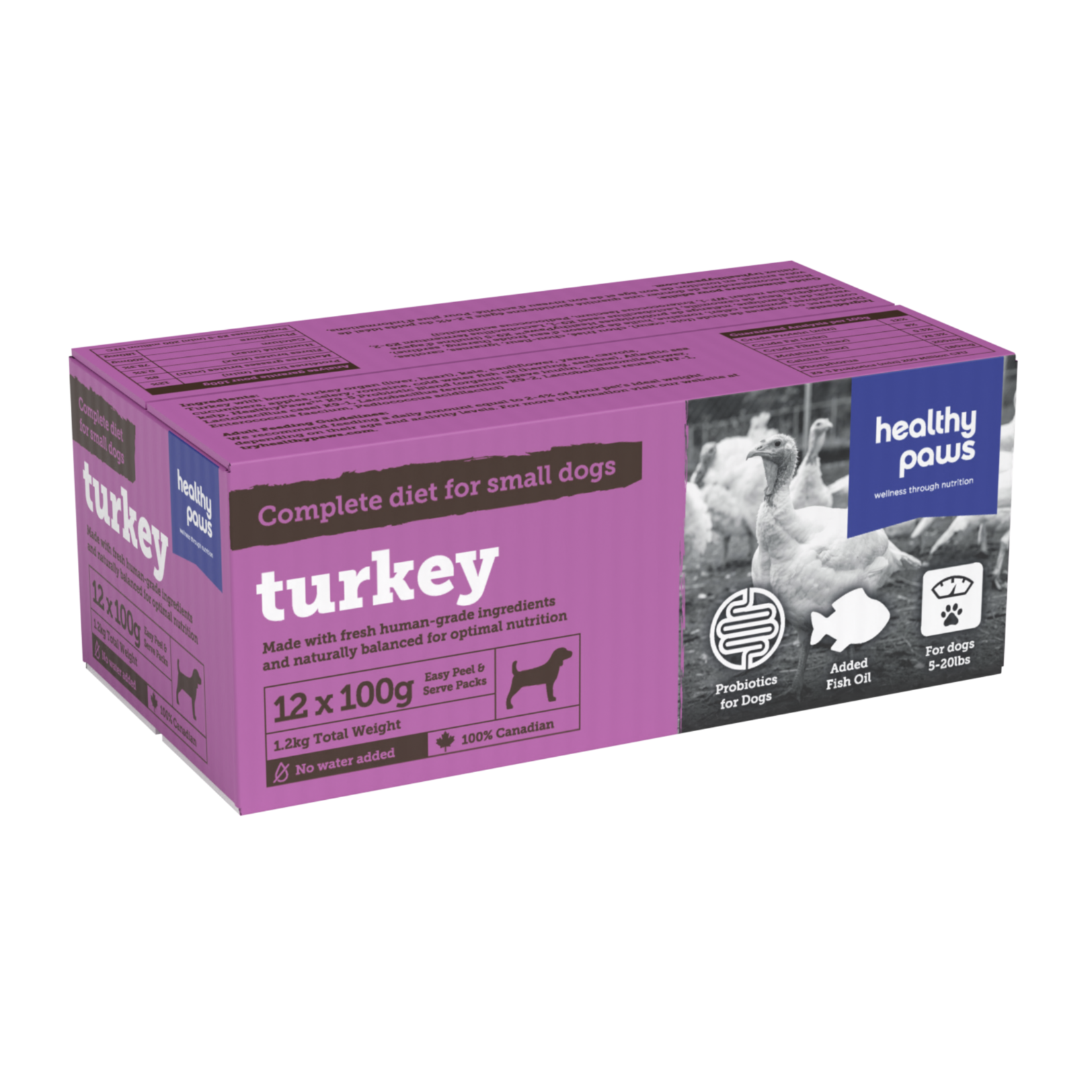 Healthy Paws Healthy Paws: Small Dog Dinner: Turkey 2.6lb