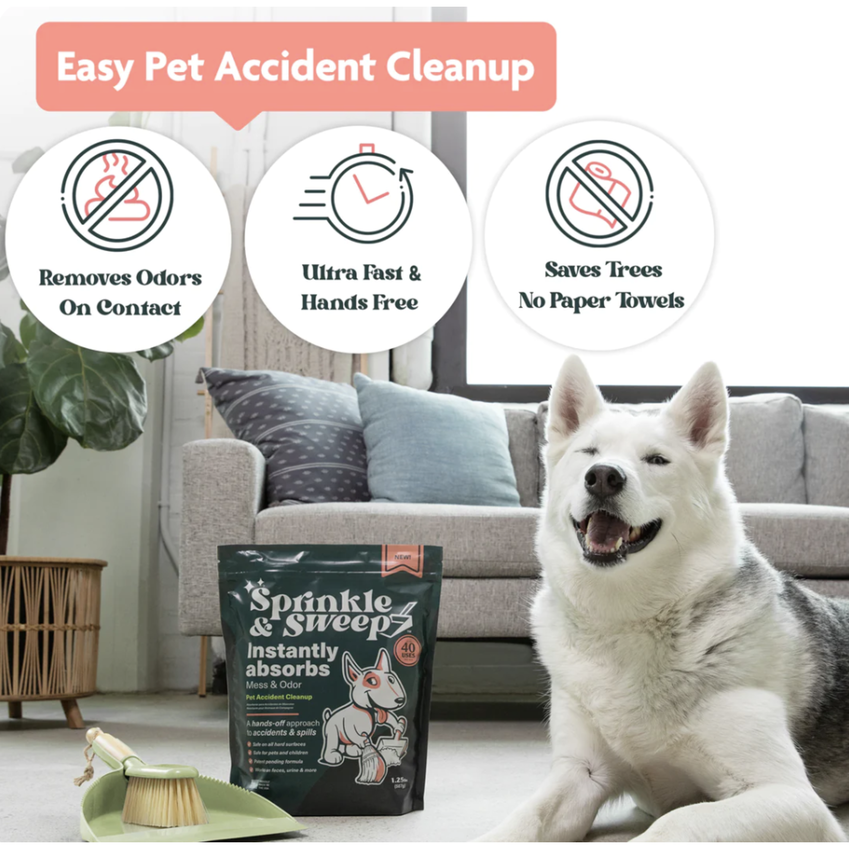 Sprinkle & Sweep Sprinkle & Sweep: Pet Accident Cleanup & Deodorizer 567g