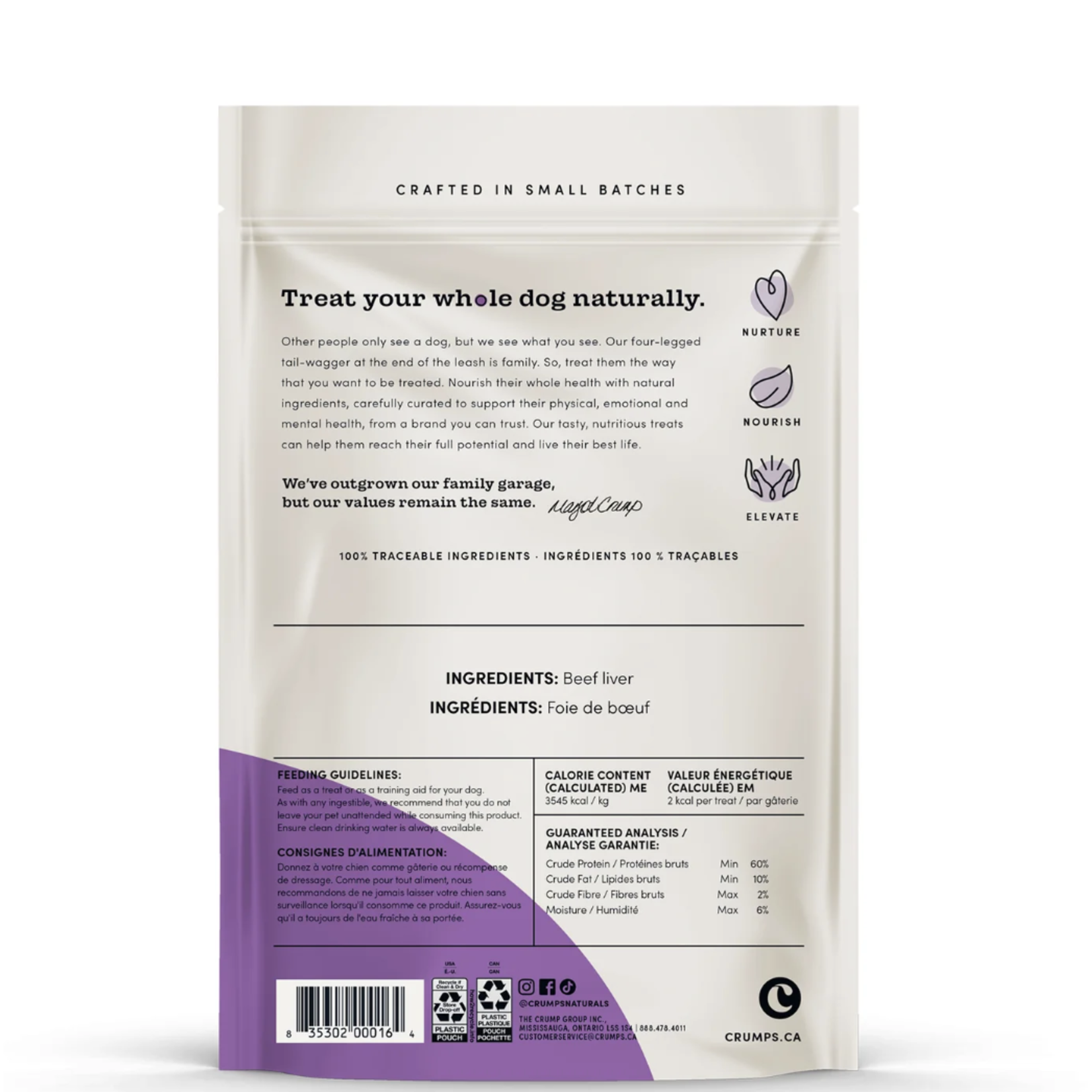 Crumps' Naturals Crumps’: Liver Bites: Freeze-Dried Beef