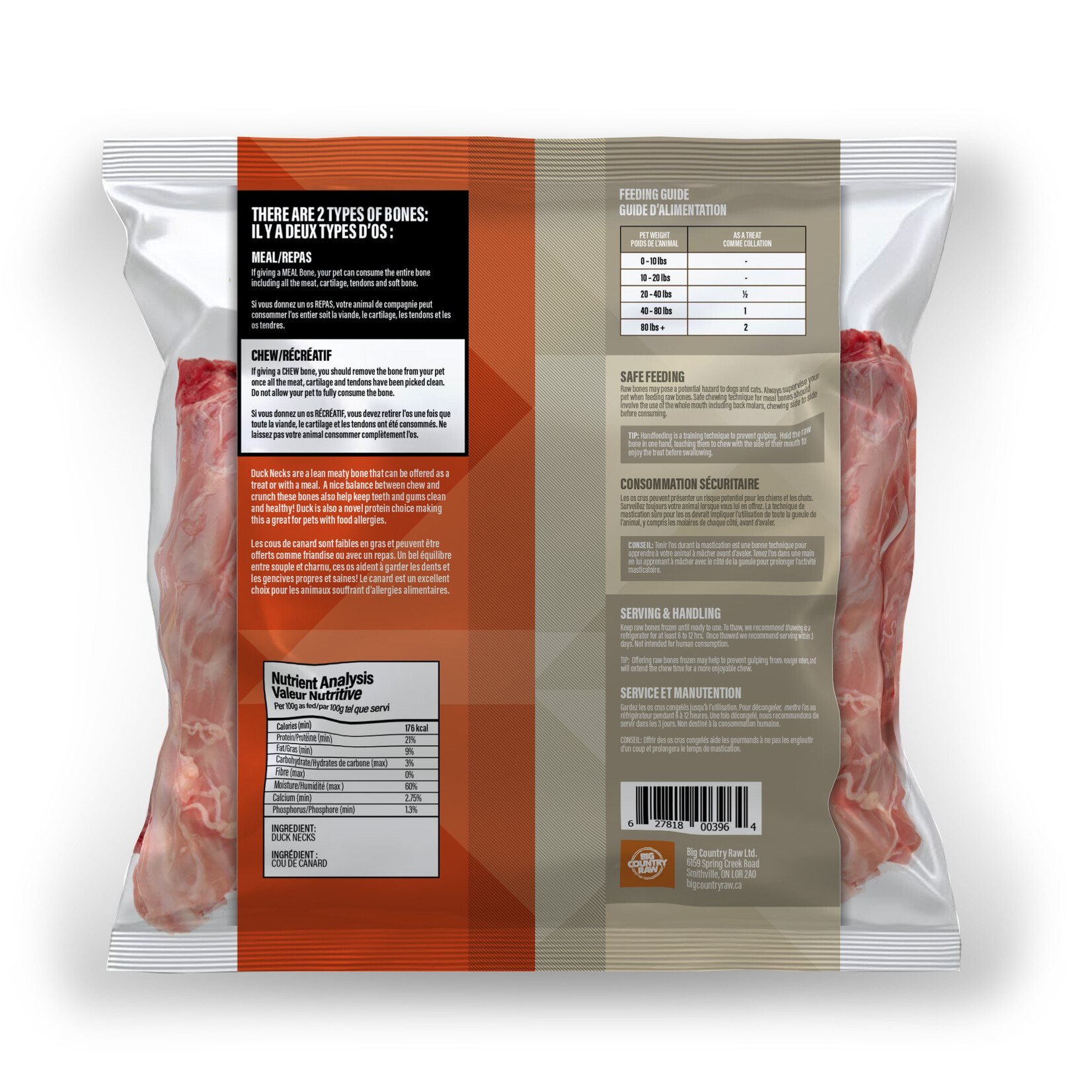 Big Country Raw Big Country Raw: Meal Bone: Duck Necks 1lb
