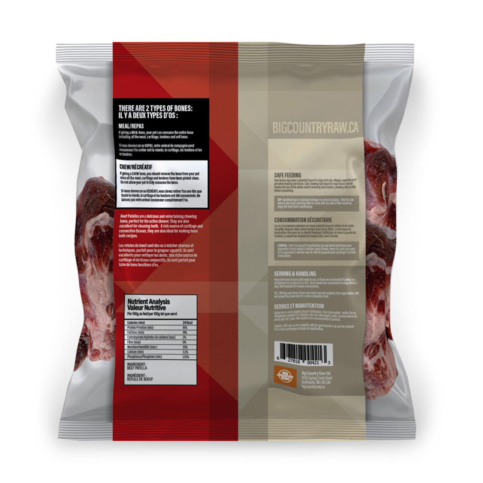 Big Country Raw Big Country Raw: Chew Bone: Beef Patella Bone 2lb