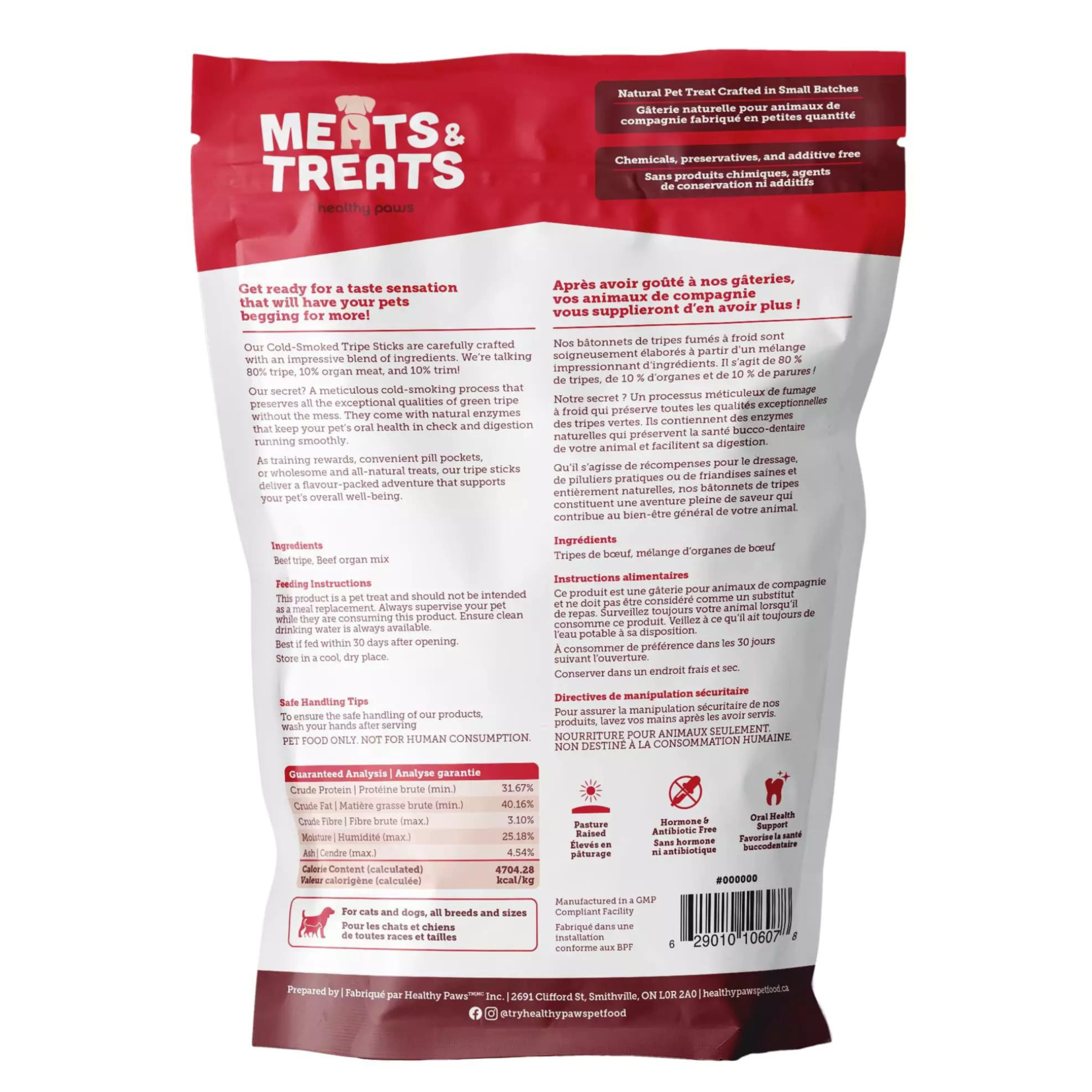 Healthy Paws Healthy Paws: Meats & Treats: Cold-Smoked Beef Tripe Sticks