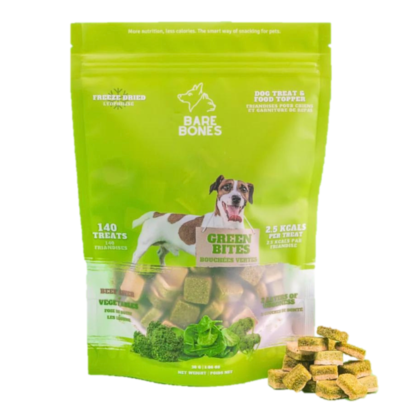 Bare Bones Co. Bare Bones: Freeze-Dried Smoothie Cubes: Green Bites 35g