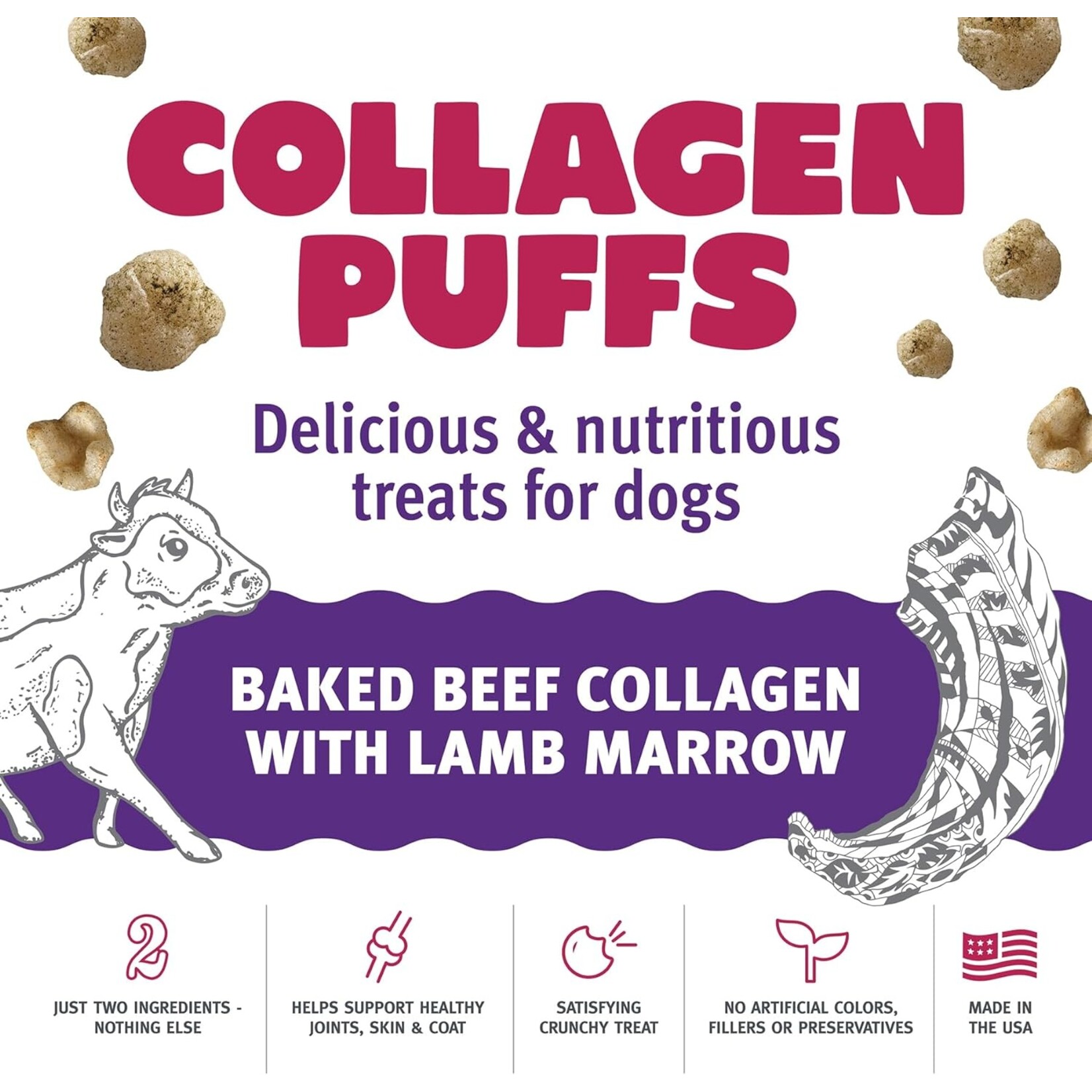 Icelandic+ Icelandic+ Beef Collagen Puffs with Marrow Treats for Dogs 2.5oz