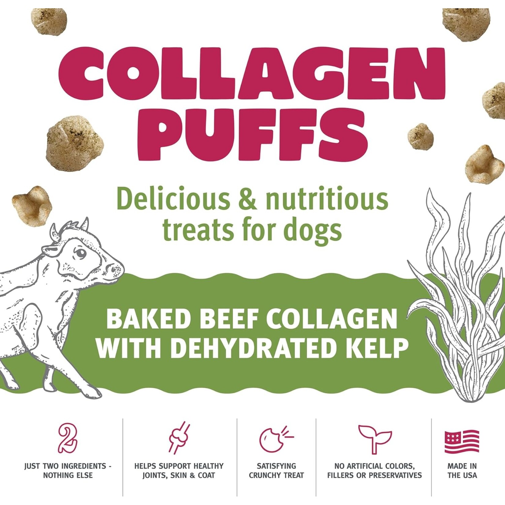 Icelandic+ Icelandic+ Beef Collagen Puffs with Kelp Treats for Dogs 2.5oz