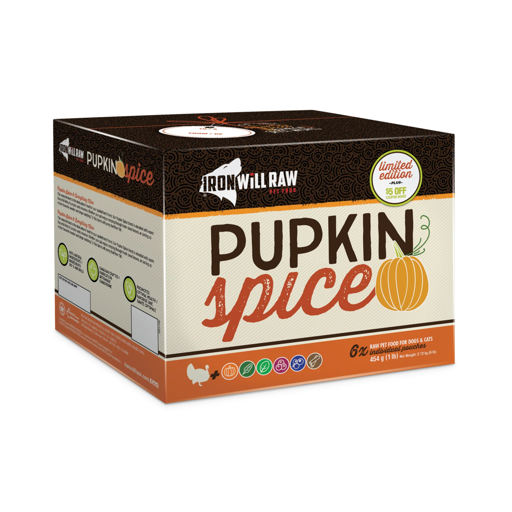 Iron Will Raw Iron Will Raw: Pupkin Spice: Seasonal Blend for Dogs & Cats 6lb