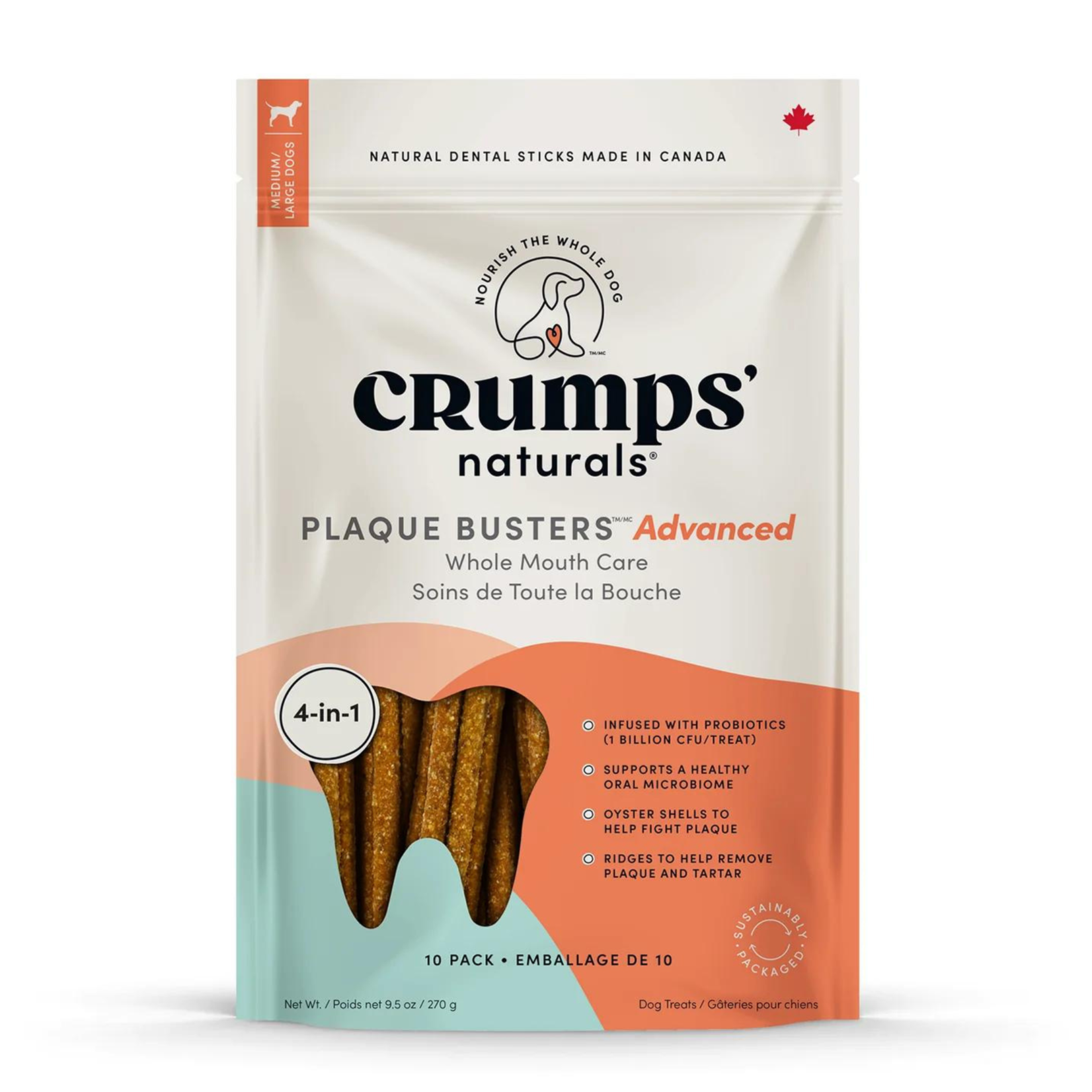 Crumps' Naturals Crumps': Plaque Busters Advanced: Probiotic Dental Sticks 10pc