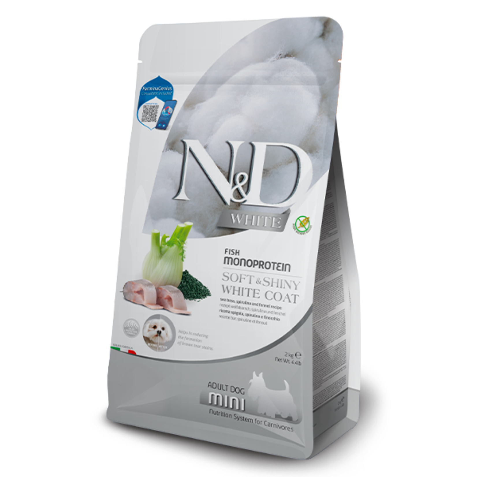 Farmina Farmina: N&D Colour Protection: White Coat: Sea Bass, Fennel & Kelp 4.5lb