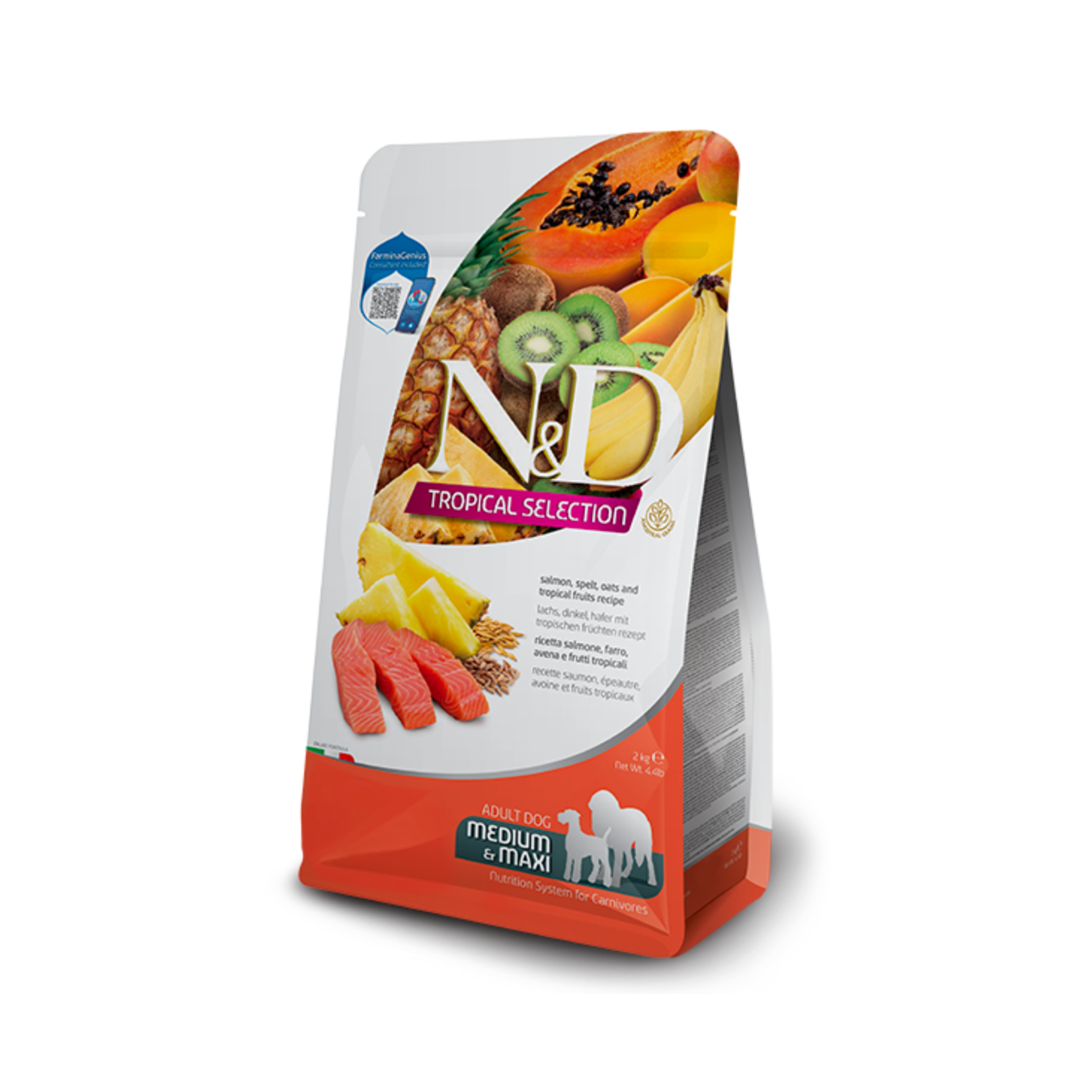 Farmina Farmina: N&D Tropical Selection: Salmon, Spelt, Oats & Fruit