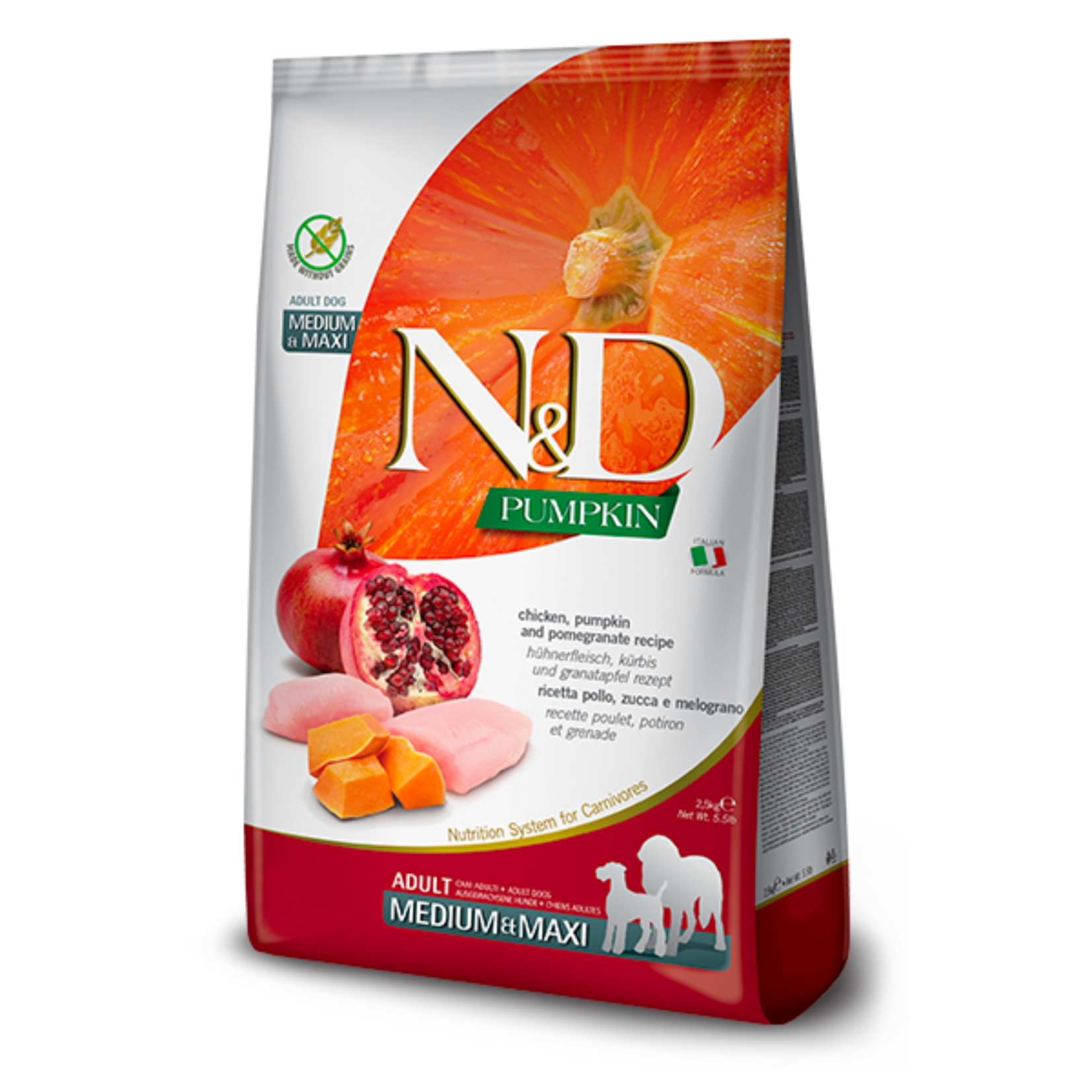 Farmina Farmina: N&D Pumpkin: Adult Med/Maxi: Chicken & Pomegranate 26lb