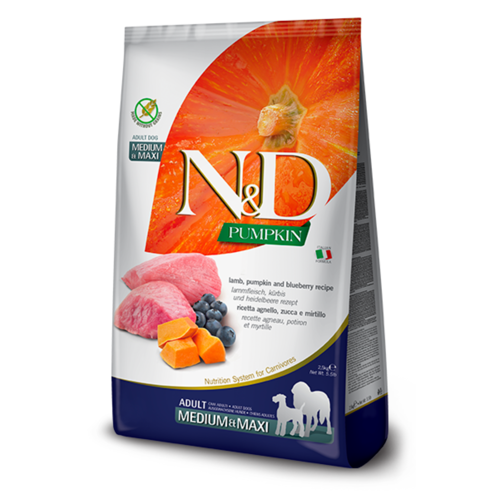 Farmina Farmina: N&D Pumpkin: Adult Med/Maxi: Lamb & Blueberry 26lb