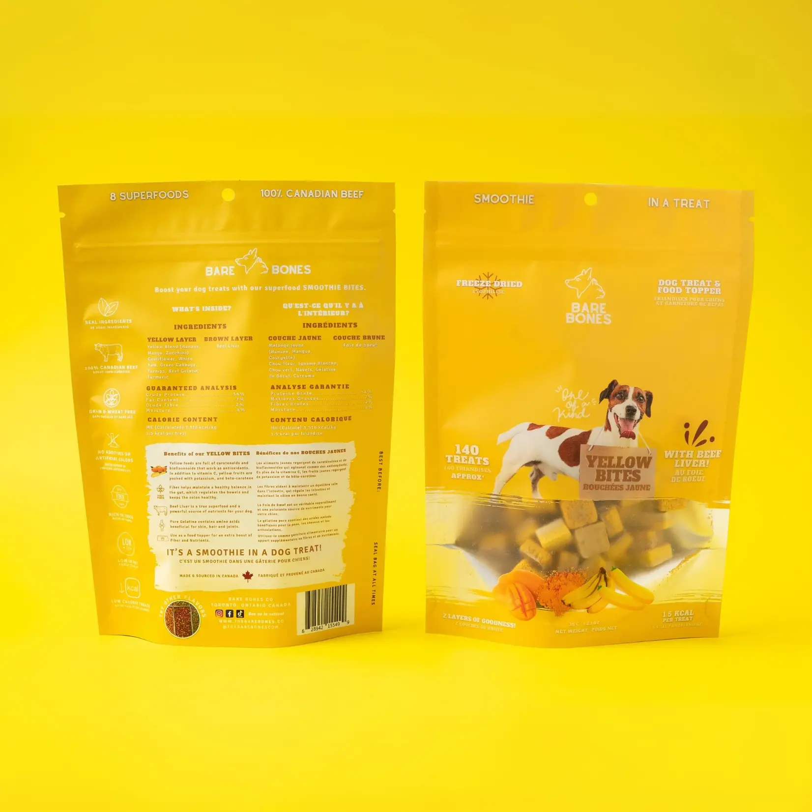 Bare Bones Co. Bare Bones: Freeze-Dried Smoothie Cubes: Yellow Bites 35g