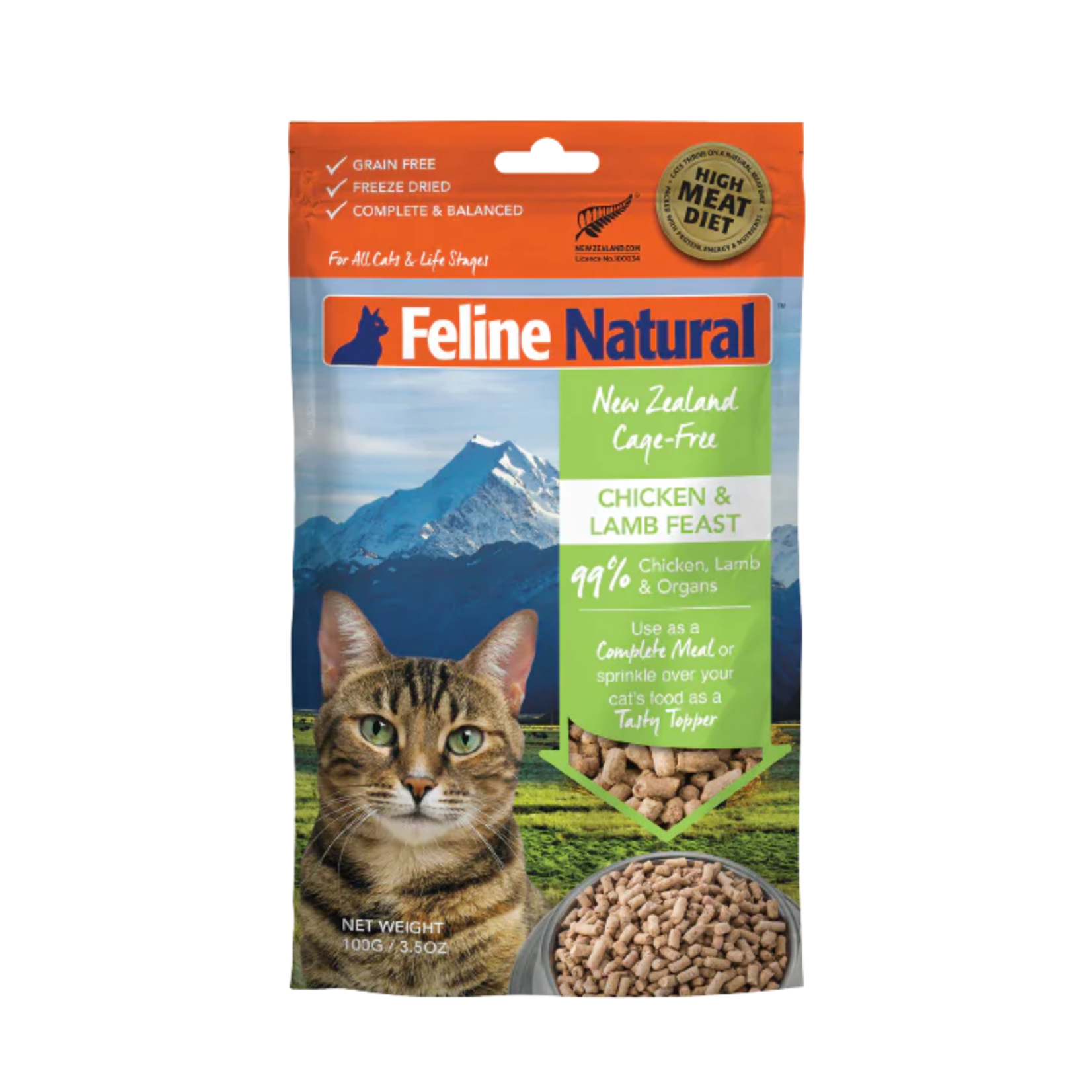 Feline Natural Feline Natural: Freeze-Dried: Chicken & Lamb Feast 100g