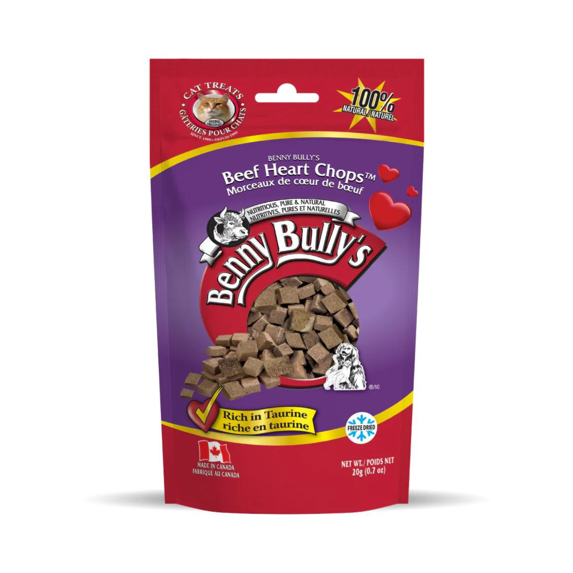 Benny Bully s Beef Heart Chops Cat Treats 20g WildPaws Pantry