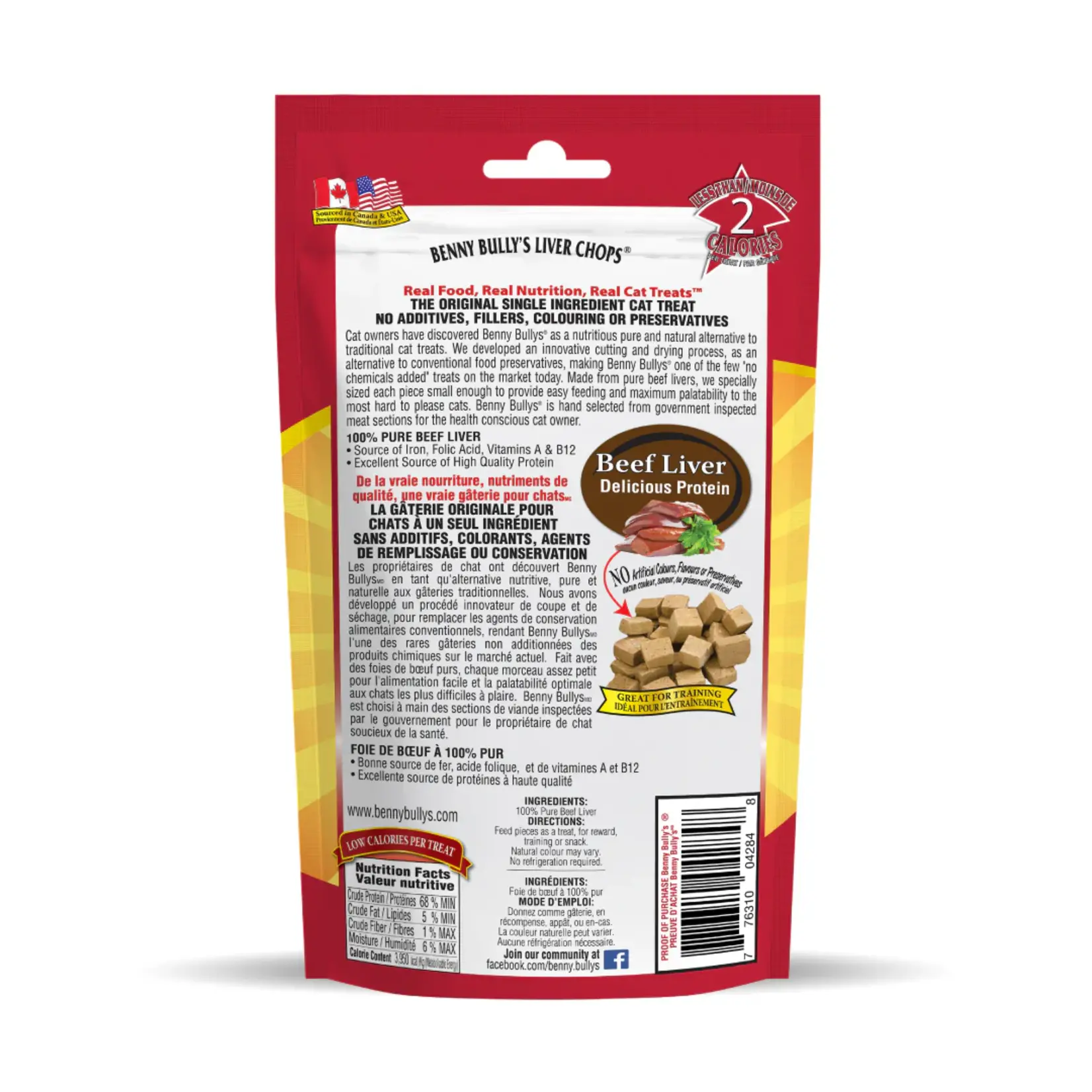Benny Bully's Benny Bully's: Beef Liver Chops: Cat Treats 30g