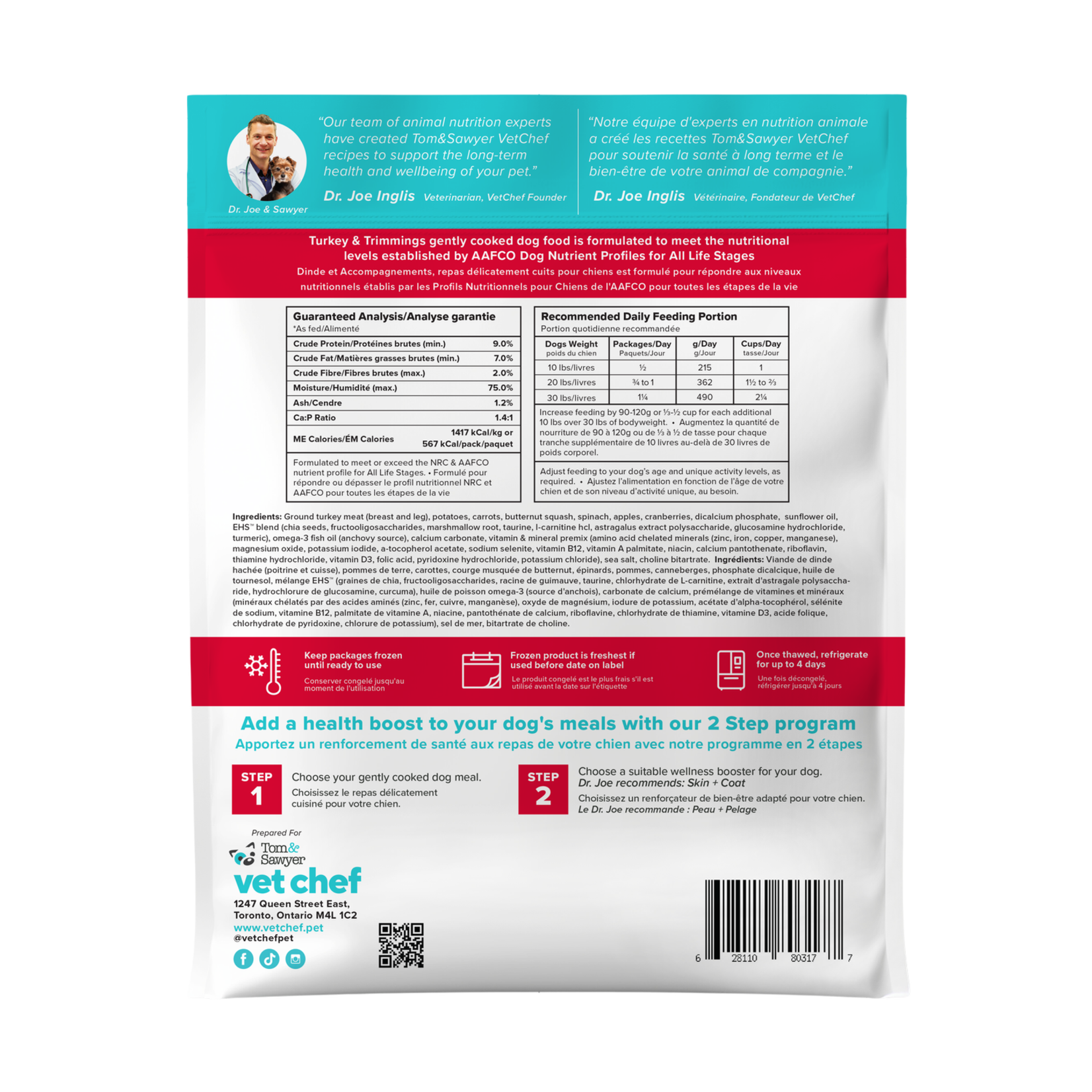 Tom & Sawyer Tom & Sawyer: Vet Chef: Turkey & Trimmings 400g