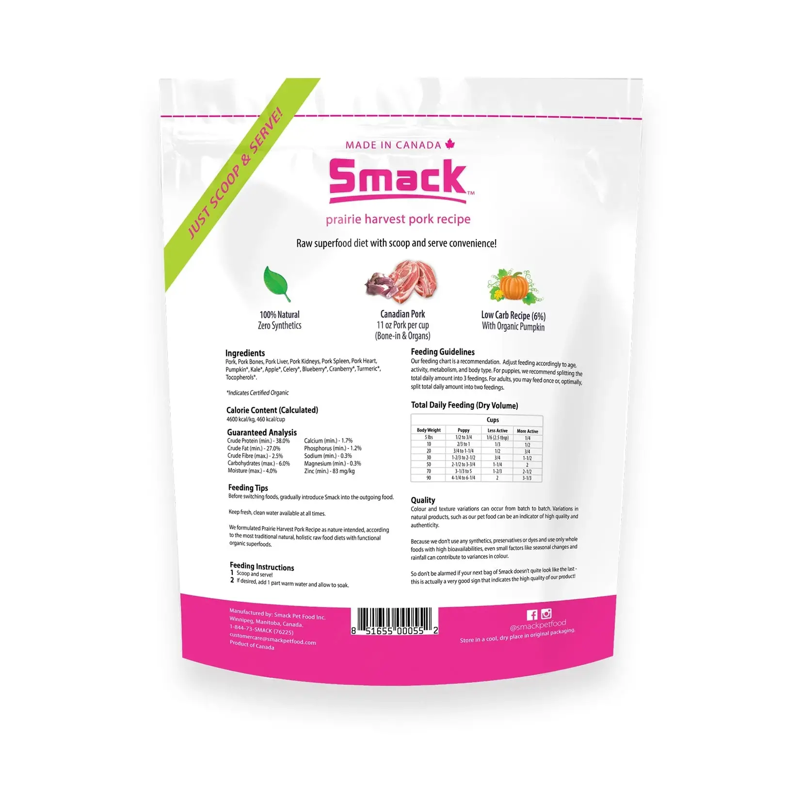 Smack Pet Food Smack: Superfood: Prairie Harvest Pork