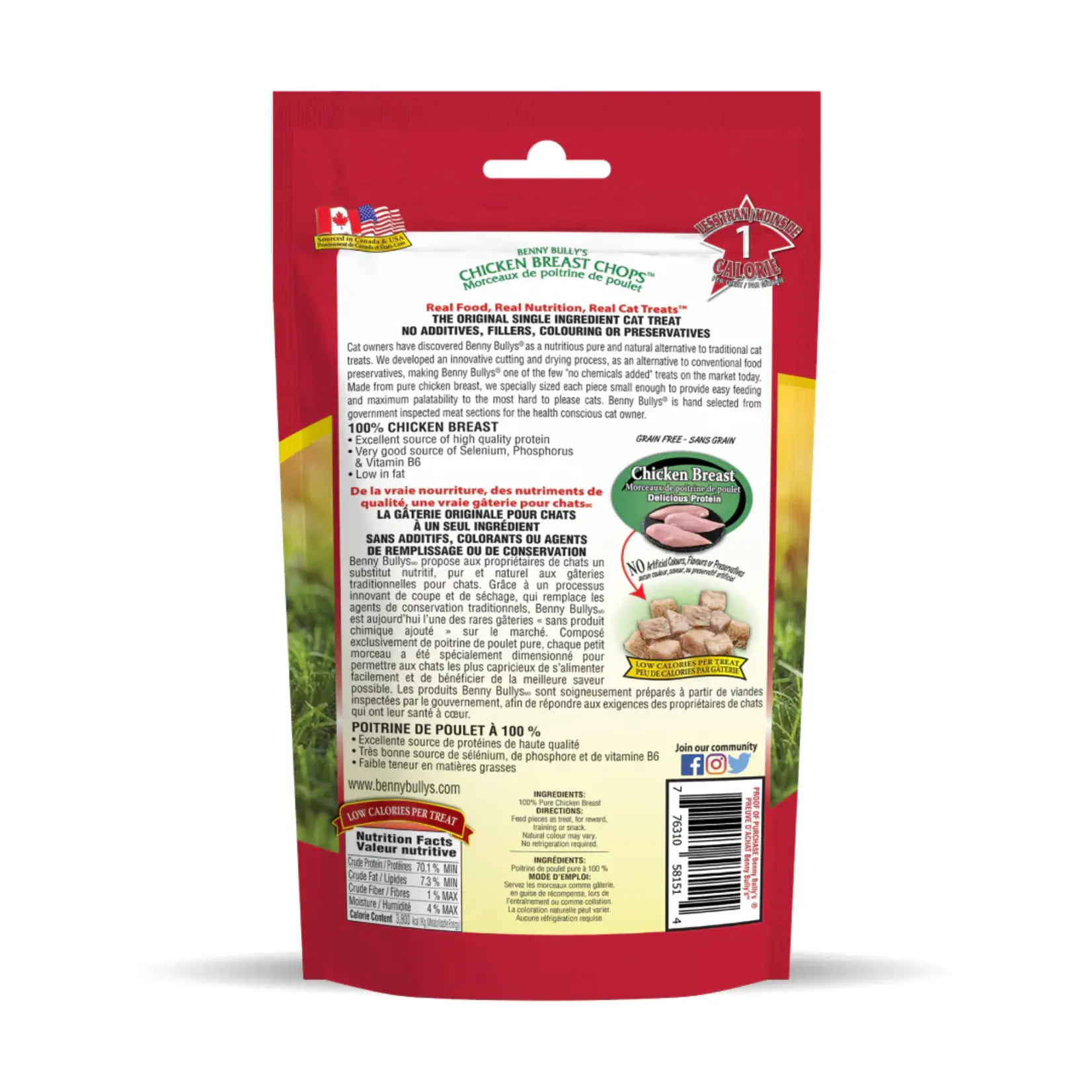 Benny Bully's Benny Bully's: Chicken Breast Chops: Cat Treats 20g