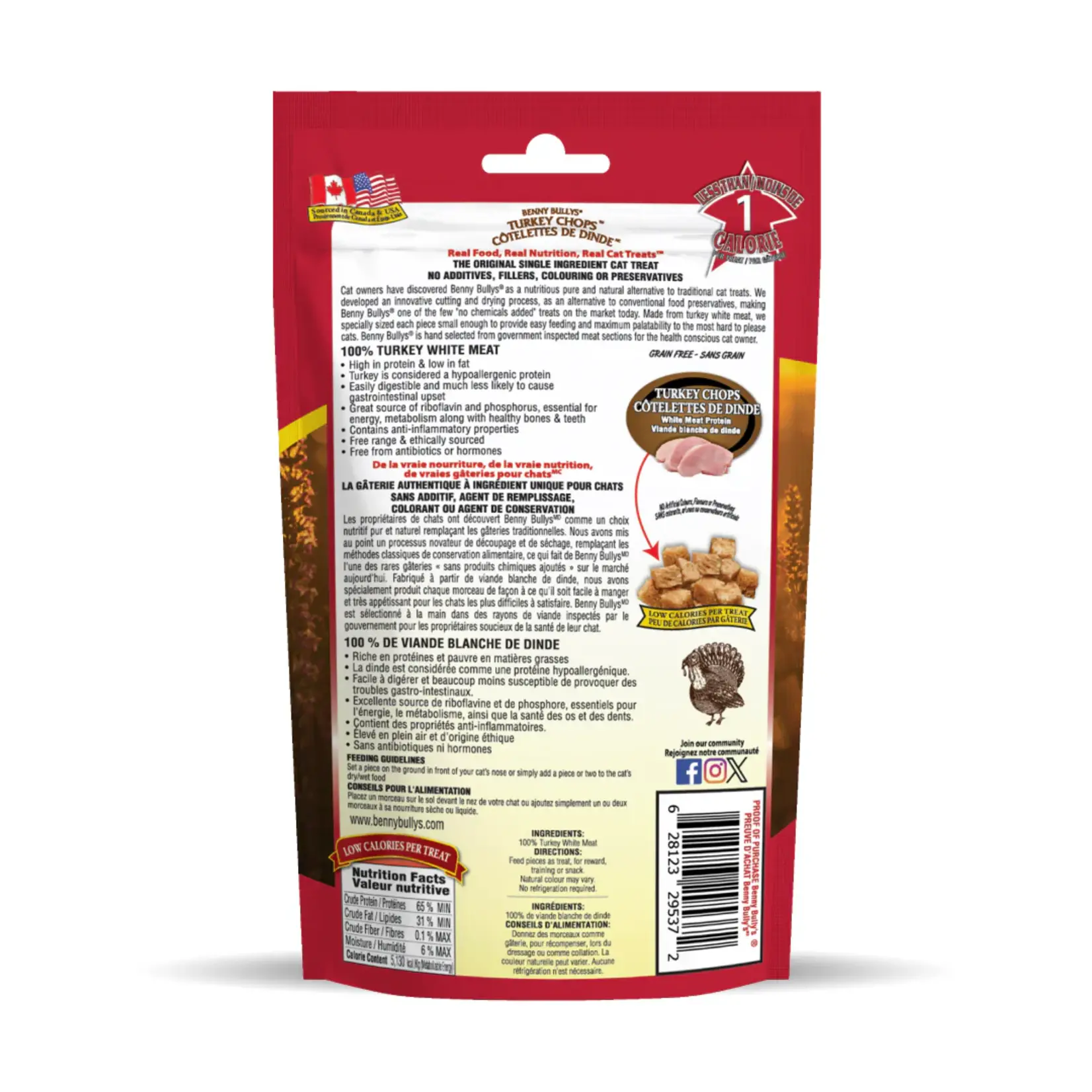 Benny Bully's Benny Bully's: Turkey Chops: Cat Treats 20g