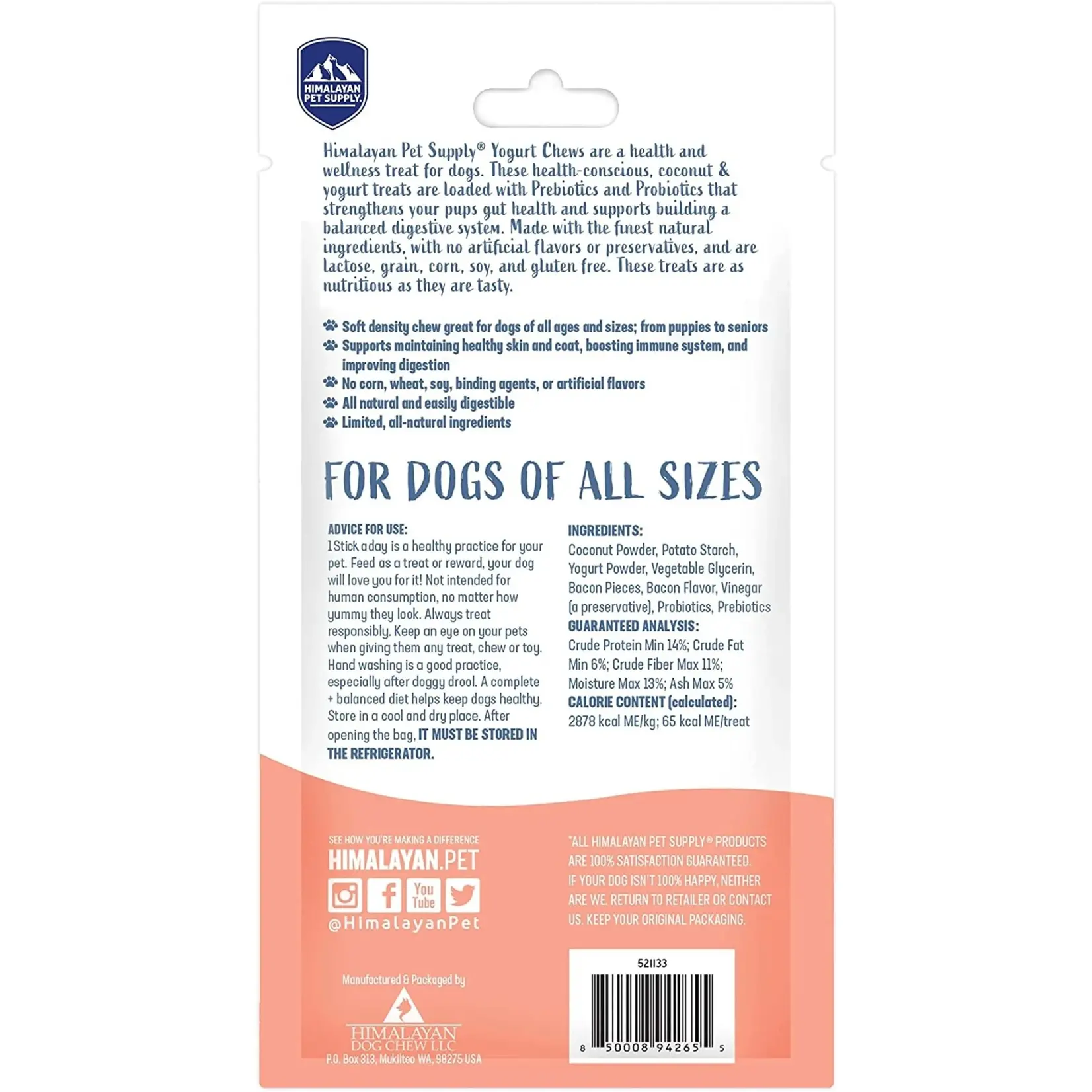 Himalayan Pet Himalayan: Yogurt Sticks: Bacon 5pk