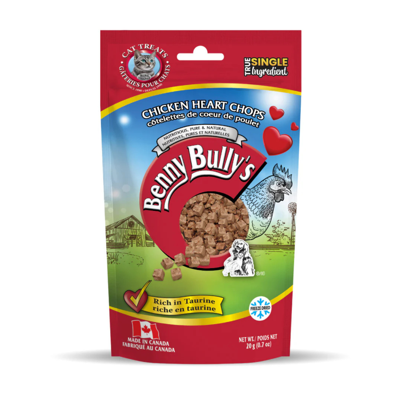 Benny Bully's Benny Bully's: Chicken Heart Chops: Cat Treats 20g
