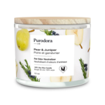 Purodora Purodora: 100% Soy Candle: Pet Odor Neutralizer: Pear & Juniper