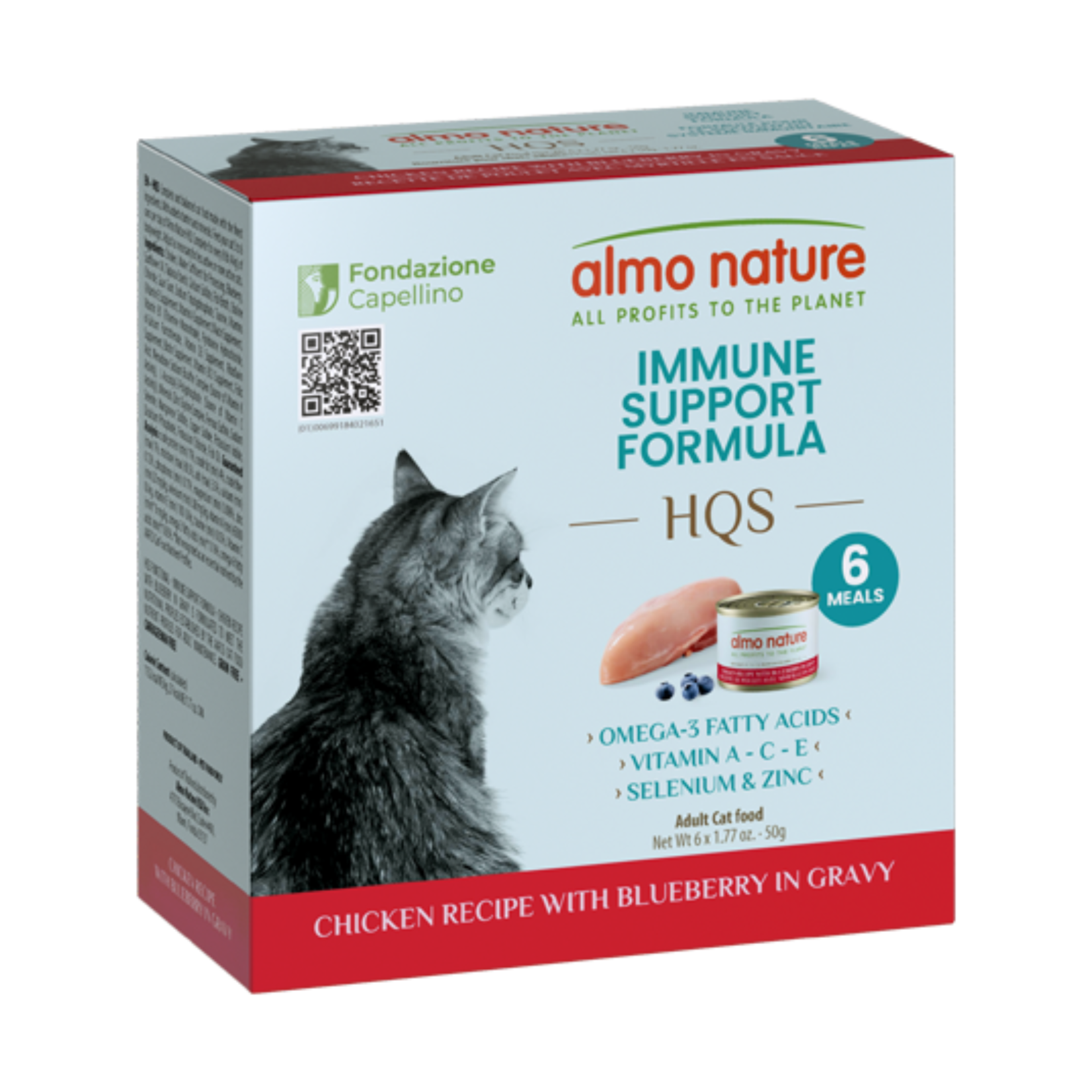 Almo Nature Almo Nature: HQS Functionals: Immune Support: Chicken & Blueberry in Gravy 6x50g