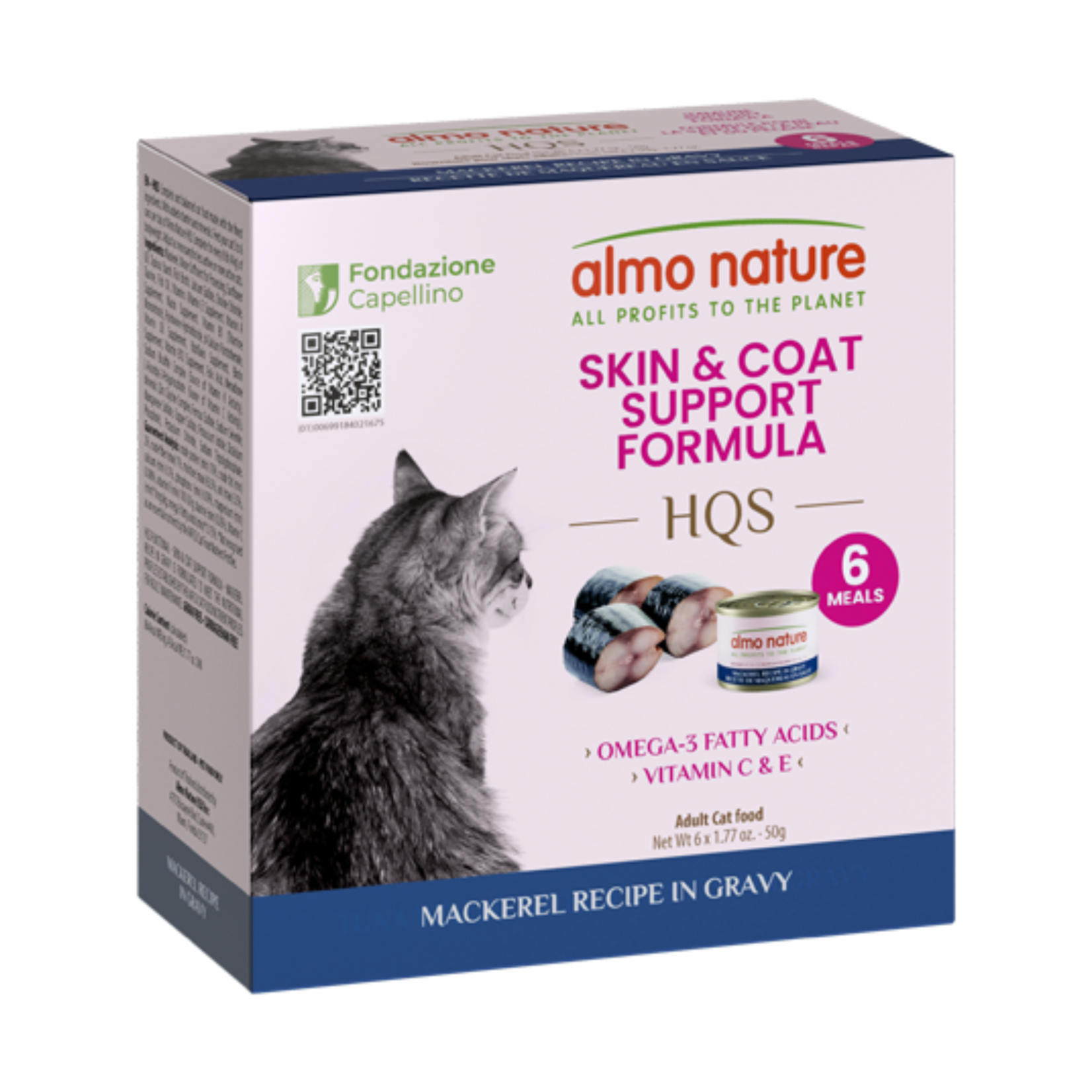 Almo Nature Almo Nature: HQS Functionals: Skin & Coat: Mackerel in Gravy 6x50g