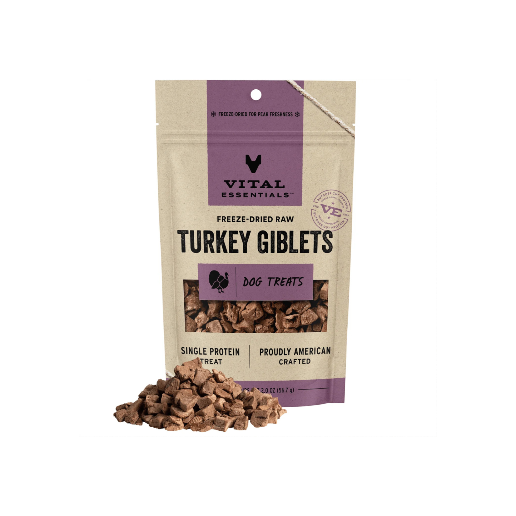 Vital Essentials Vital Essentials: Freeze-Dried: Turkey Giblets 57g