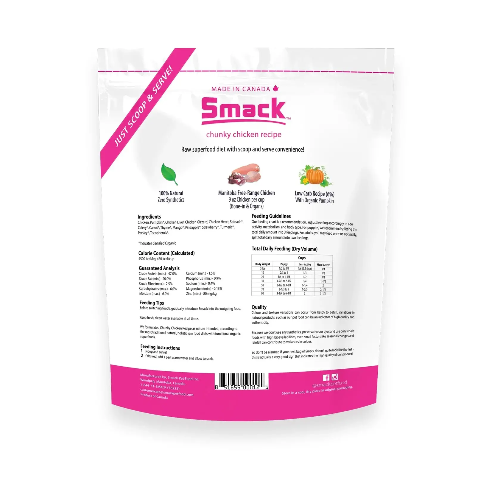 Smack Pet Food Smack: Superfood: Chuncky Chicken 250g