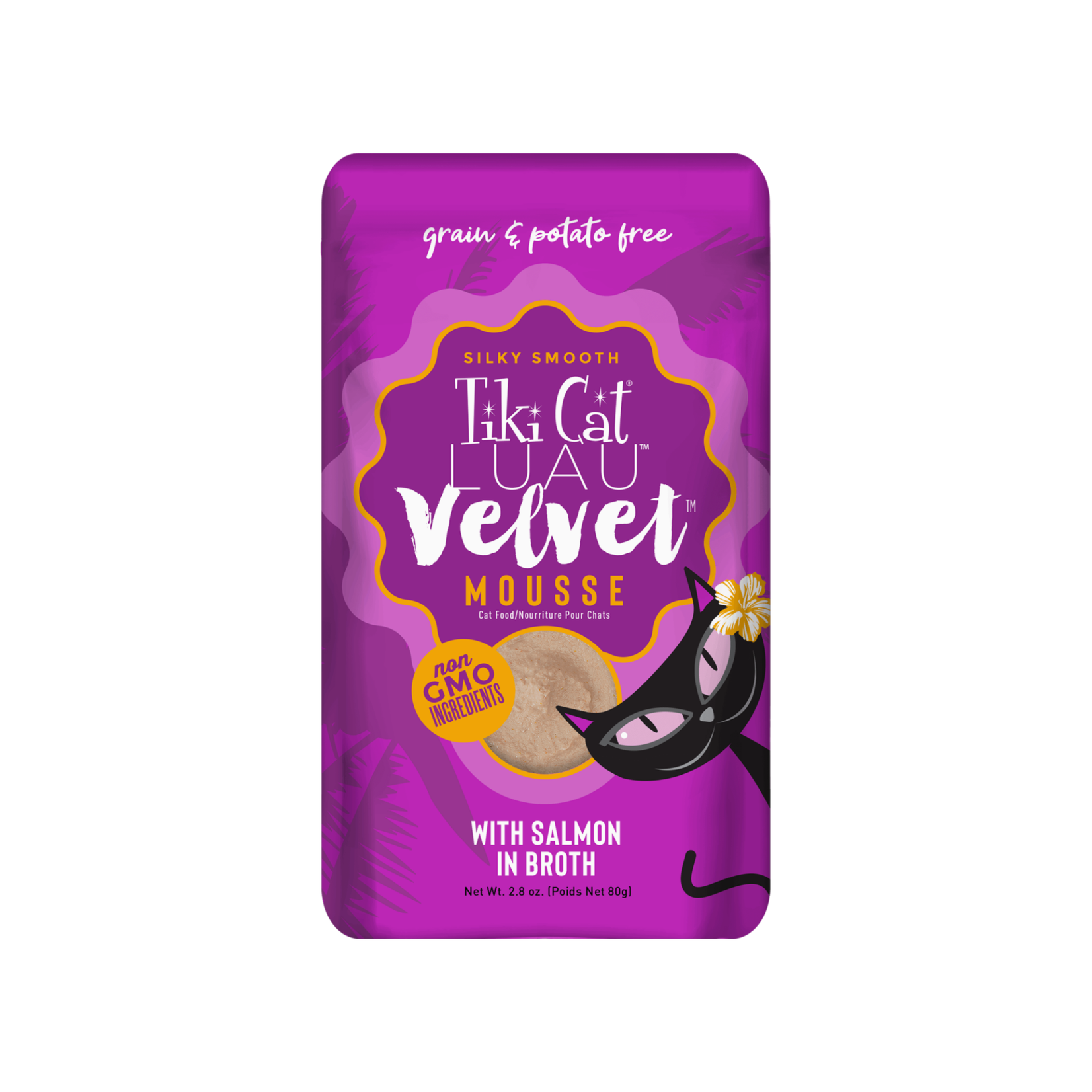 Tiki Cat Tiki Cat: Luau: Velvet Mousse Pouch: Salmon in Broth 2.8oz