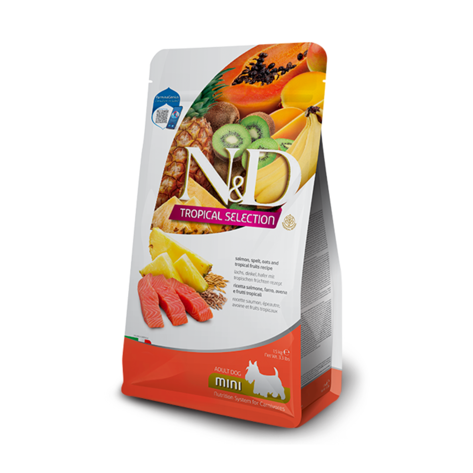 Farmina Farmina: N&D Tropical: Adult Mini: Salmon, Spelt, Oats & Fruit
