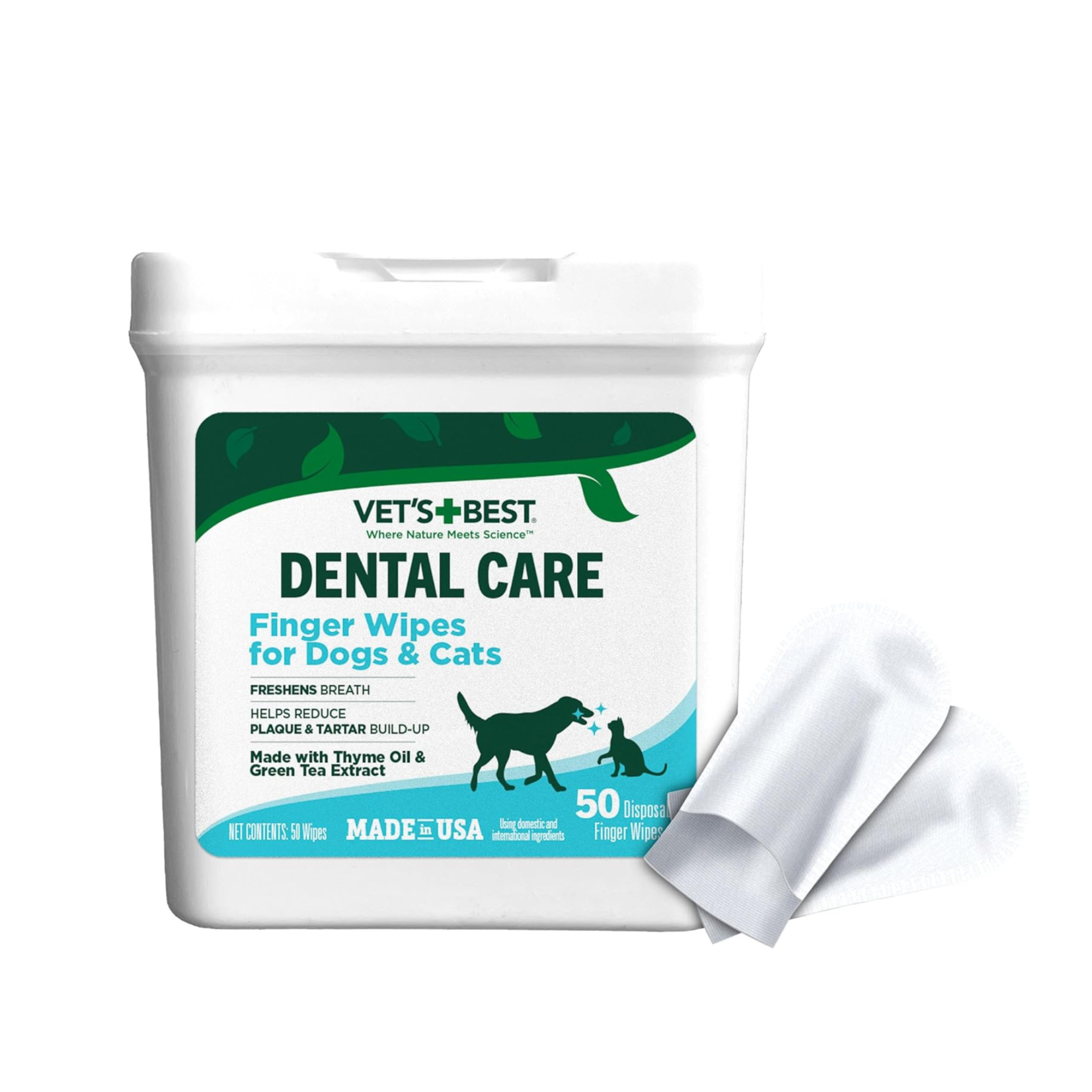 Vet's Best Vet's Best: Dental Finger Wipes: For Dogs & Cats