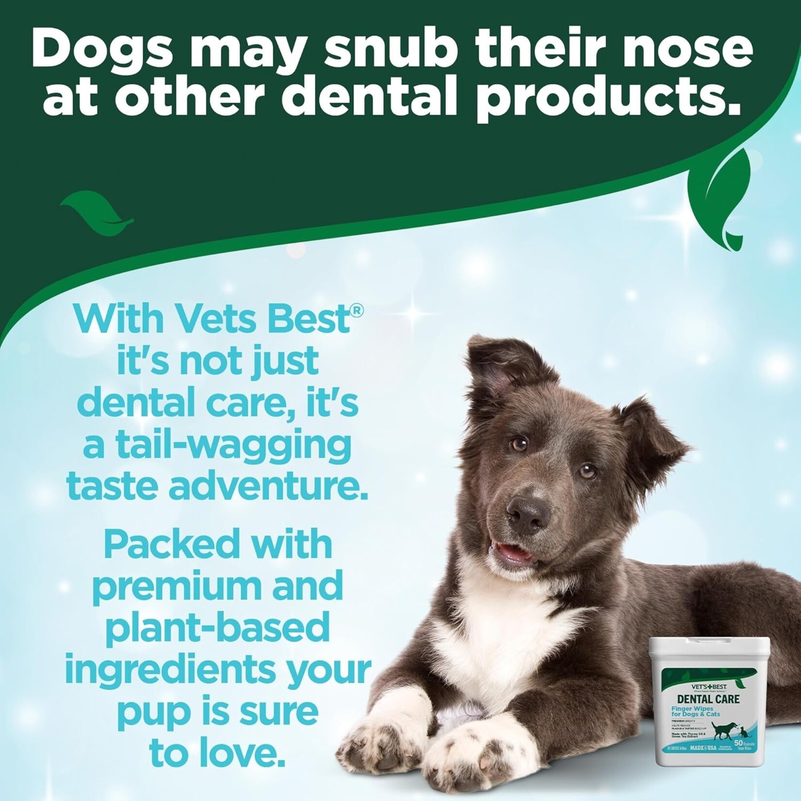 Vet's Best Vet's Best: Dental Finger Wipes: For Dogs & Cats